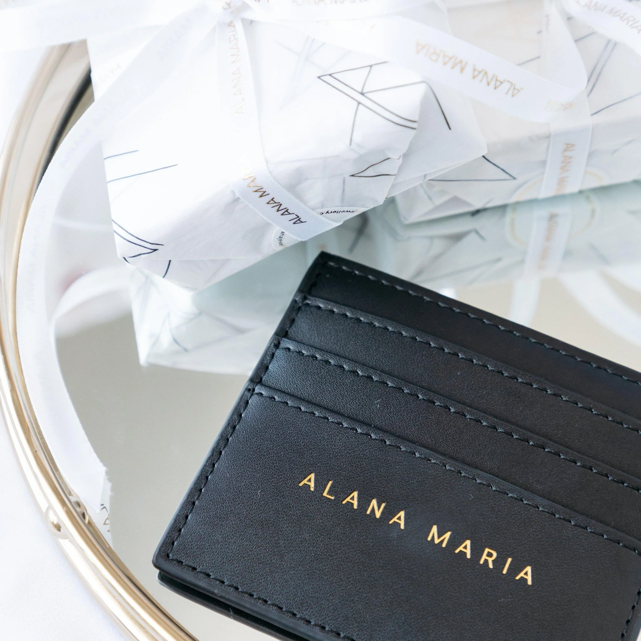 Alana Maria Black Leather Card Holder - Image 3