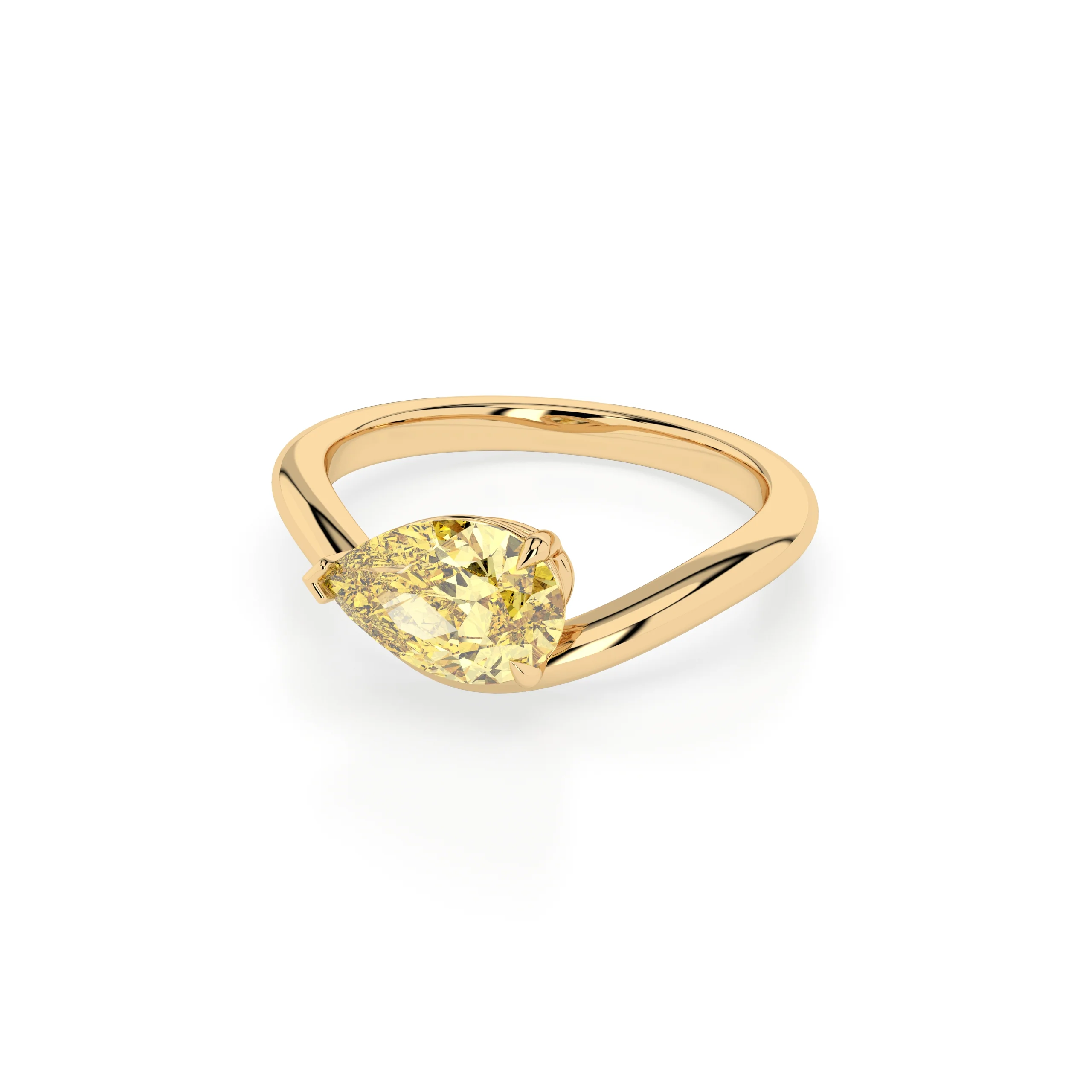 Alegra Yellow Diamond Ring - 9k Yellow Gold - Image 3