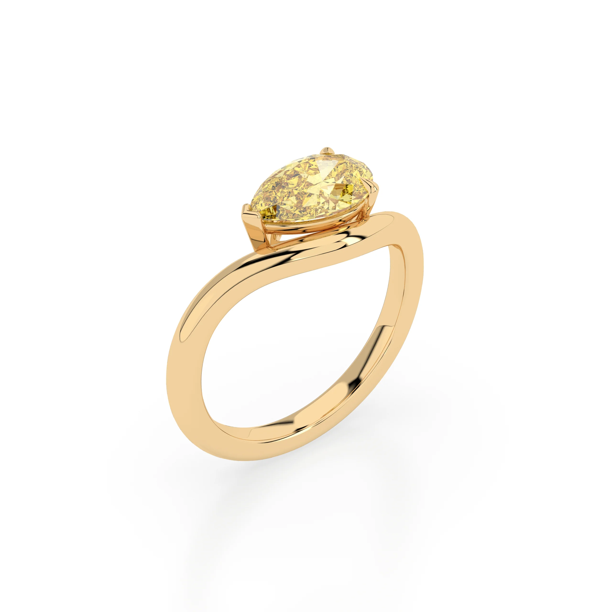 Alegra Yellow Diamond Ring - 9k Yellow Gold - Image 4
