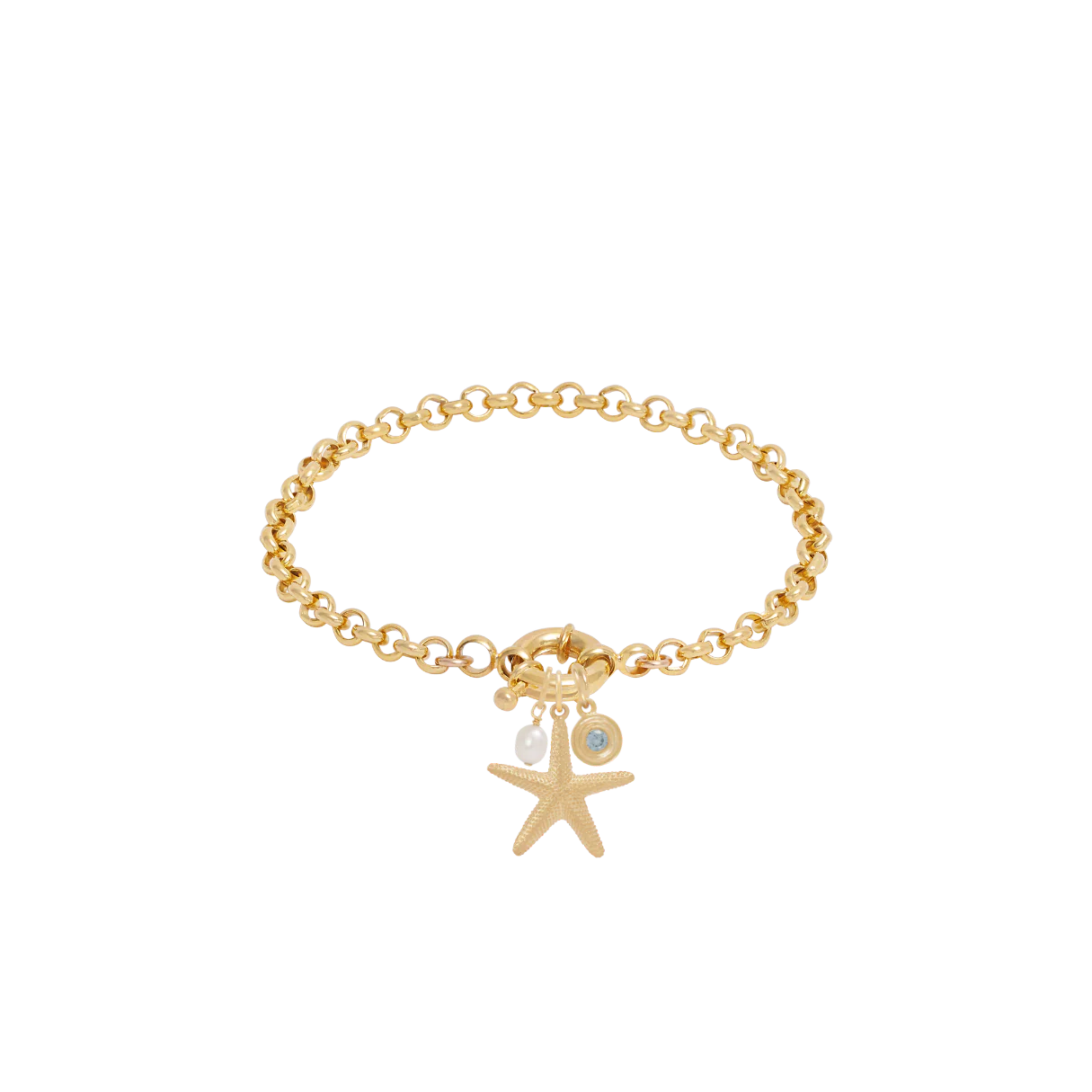 Belcher Charm Bracelet with Sailor Clasp - Gold - Image 3