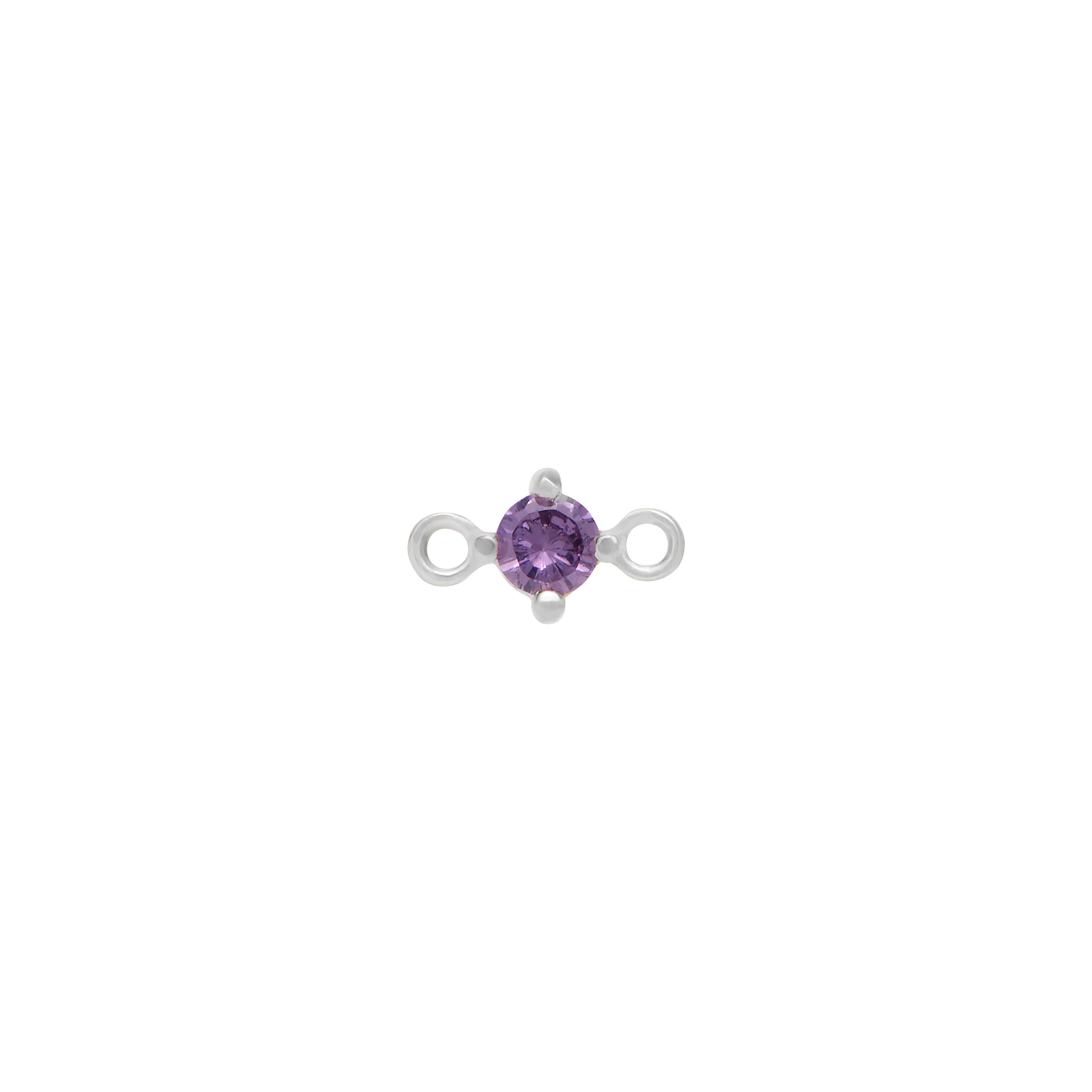 Fixed Birthstone Charm - Silver - Image 2