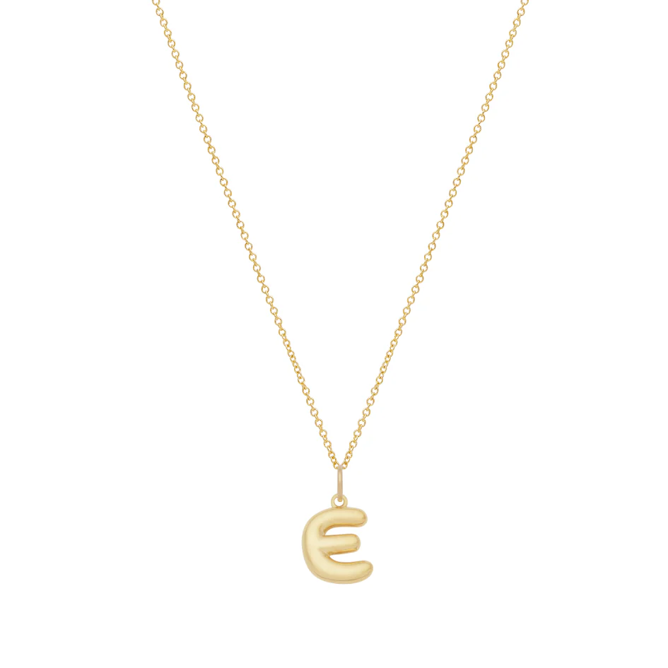 Bubble Letter Necklace with Birthstone - Gold - Image 10