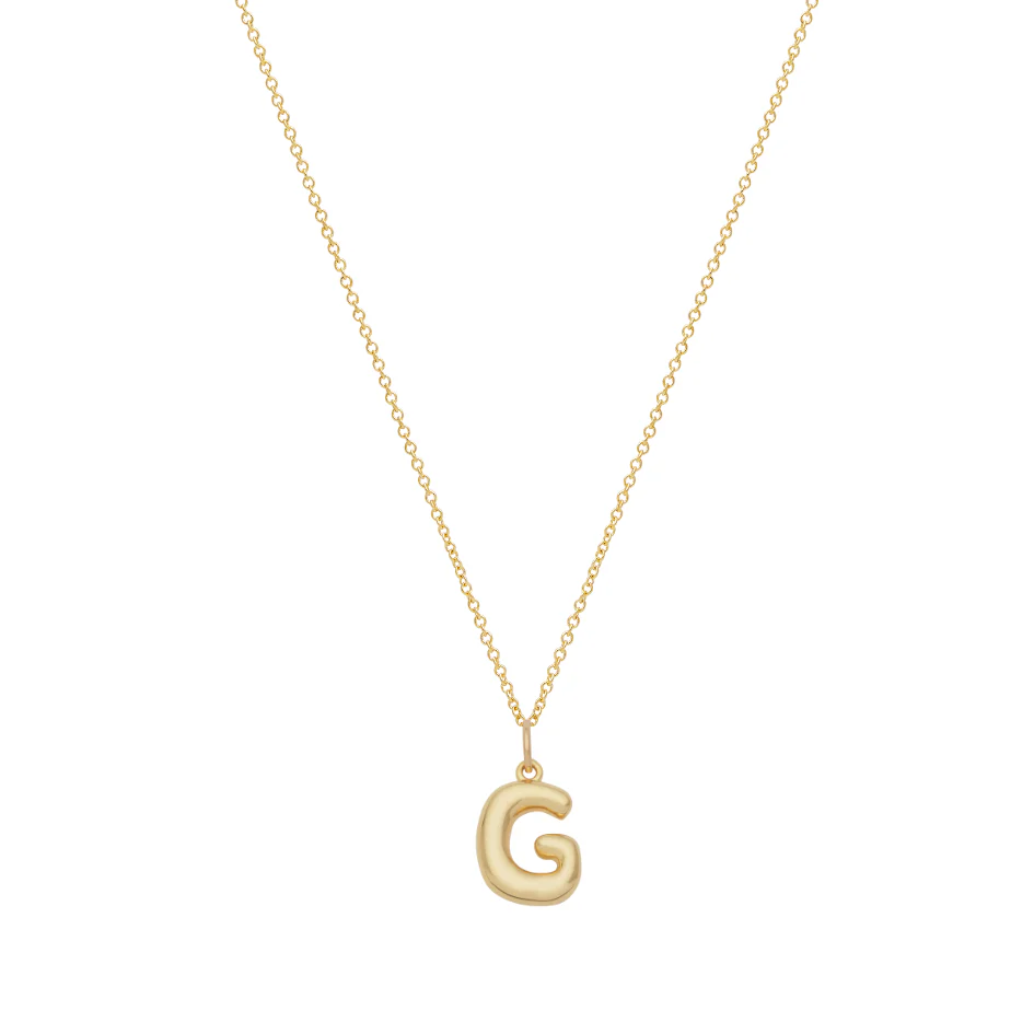 Bubble Letter Necklace with Birthstone - Gold - Image 12