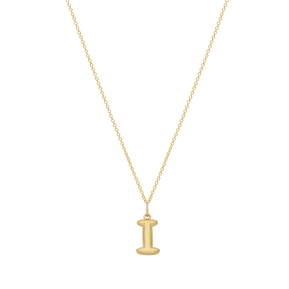Bubble Letter Necklace with Birthstone - Gold - Image 14