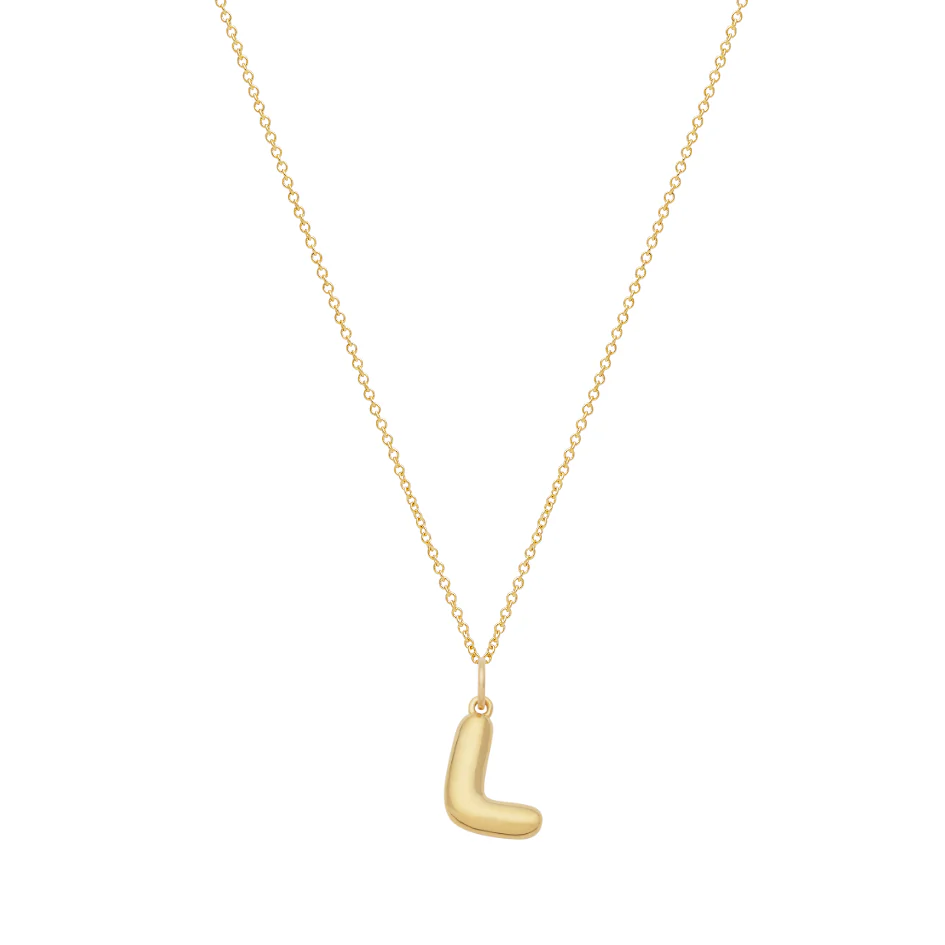 Bubble Letter Necklace with Birthstone - Gold - Image 16