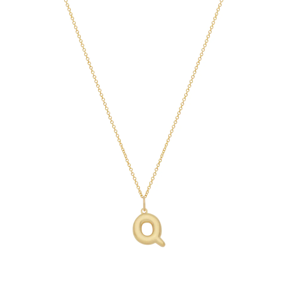 Bubble Letter Necklace with Birthstone - Gold - Image 21
