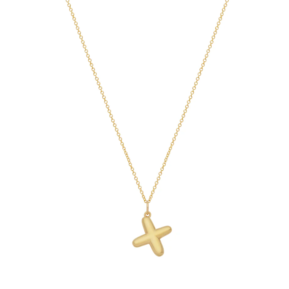 Bubble Letter Necklace with Birthstone - Gold - Image 28