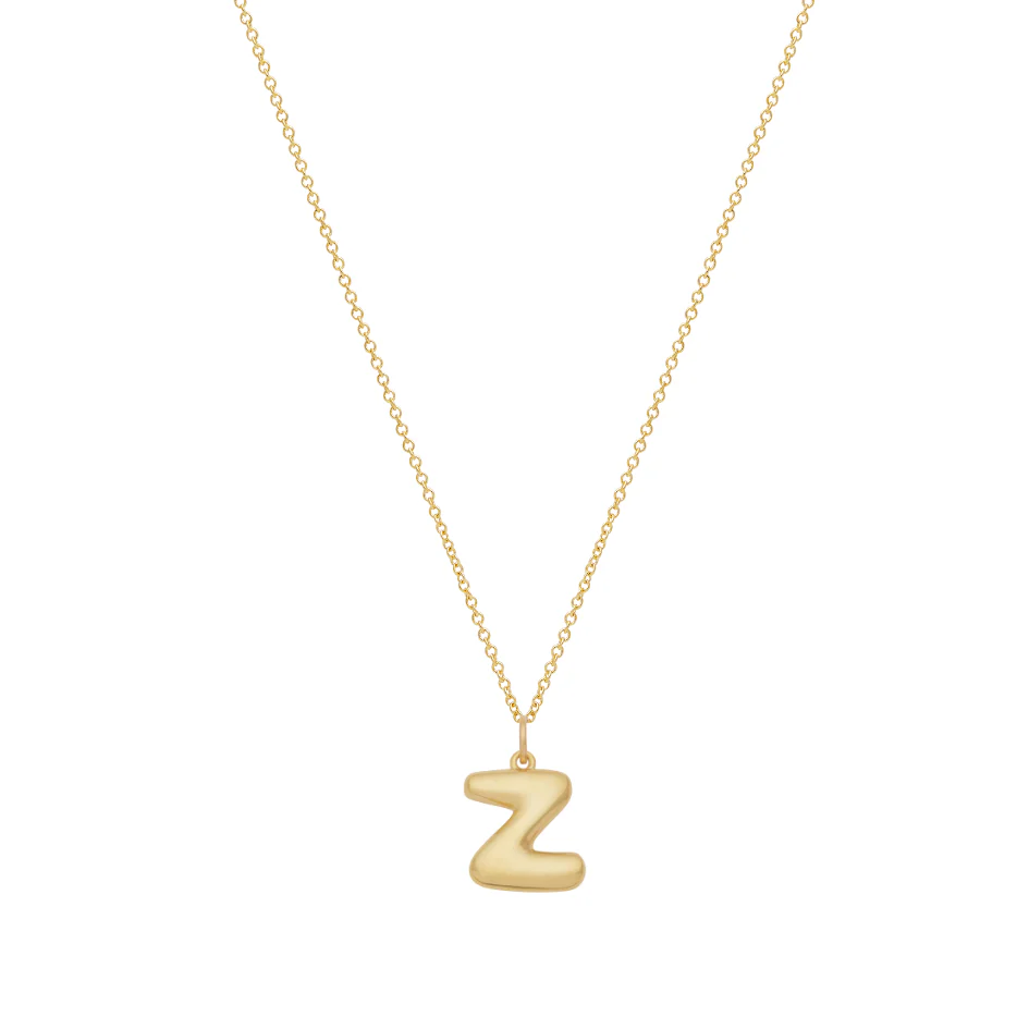Bubble Letter Necklace with Birthstone - Gold - Image 30