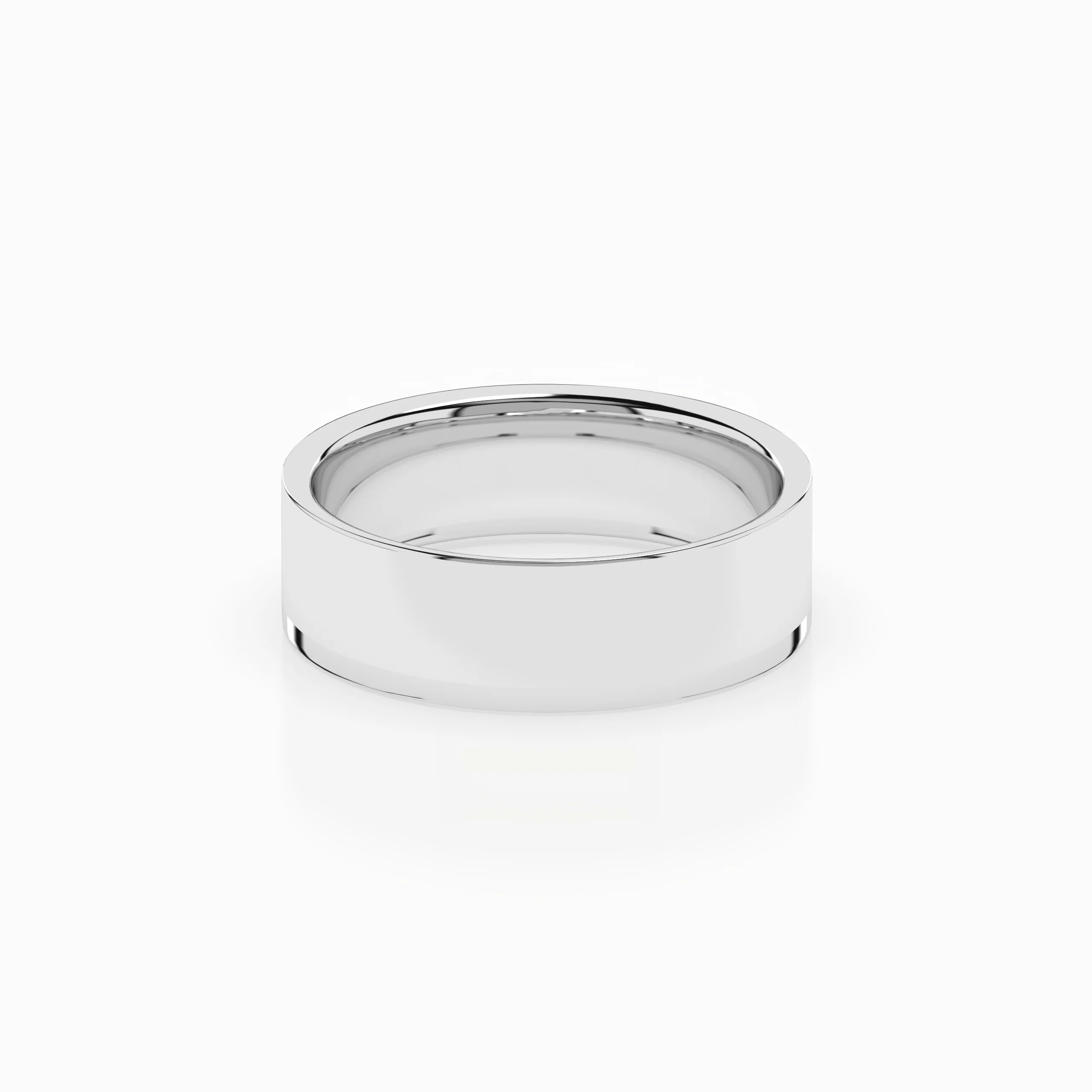 Cigar Ring 6mm - 7mm - White Gold - Image 4