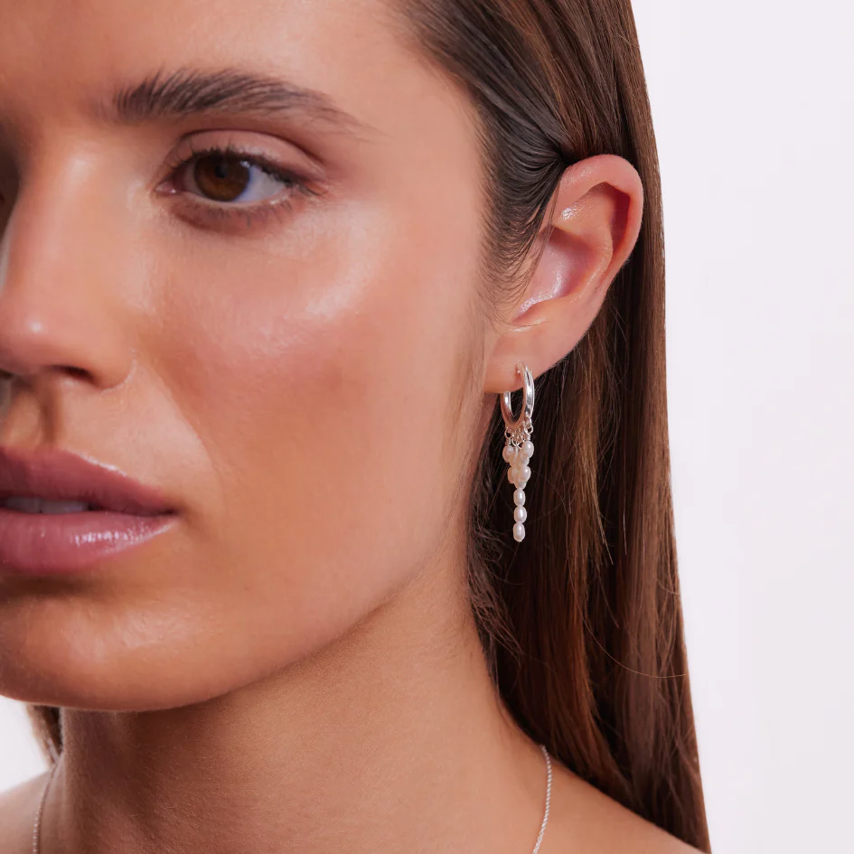 Consie Freshwater Pearl Earrings - Silver - Image 2