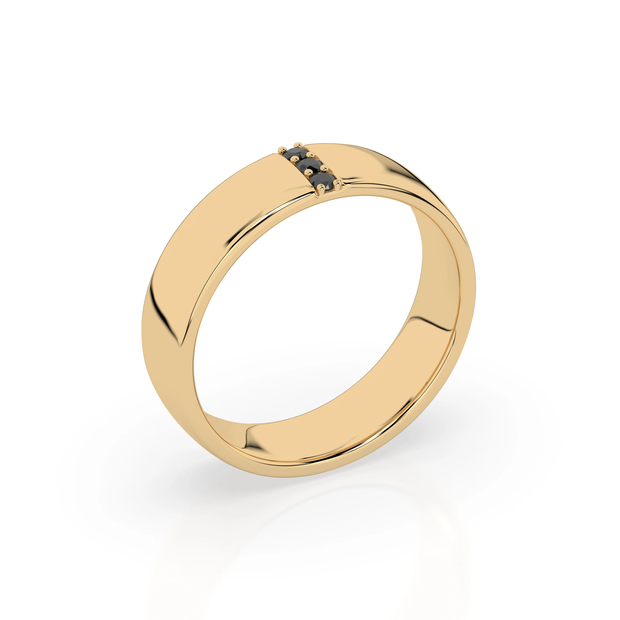 Dominic Black Diamond Ring - Yellow Gold - Image 3