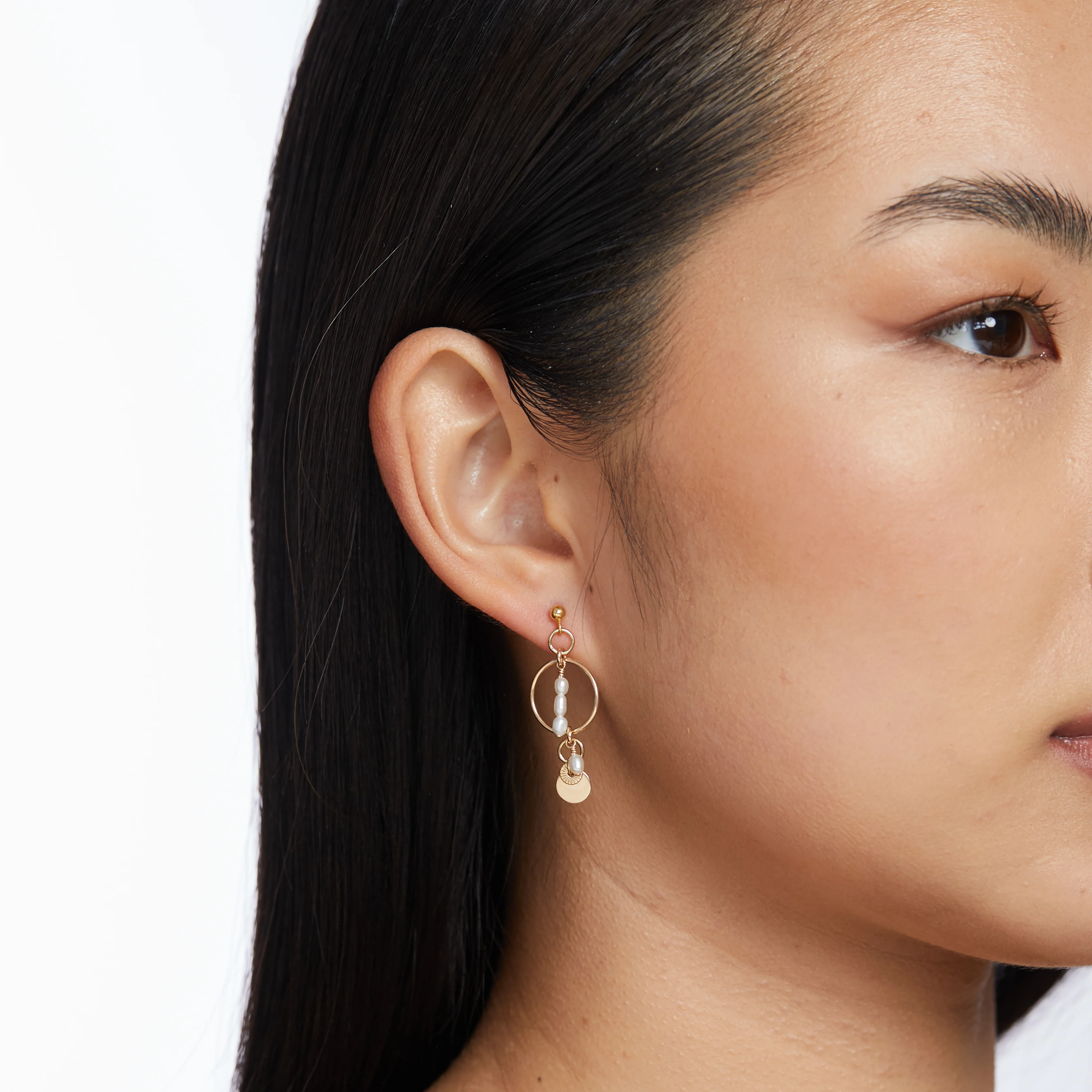 Elsa Freshwater Pearl Earrings - Gold - Image 4