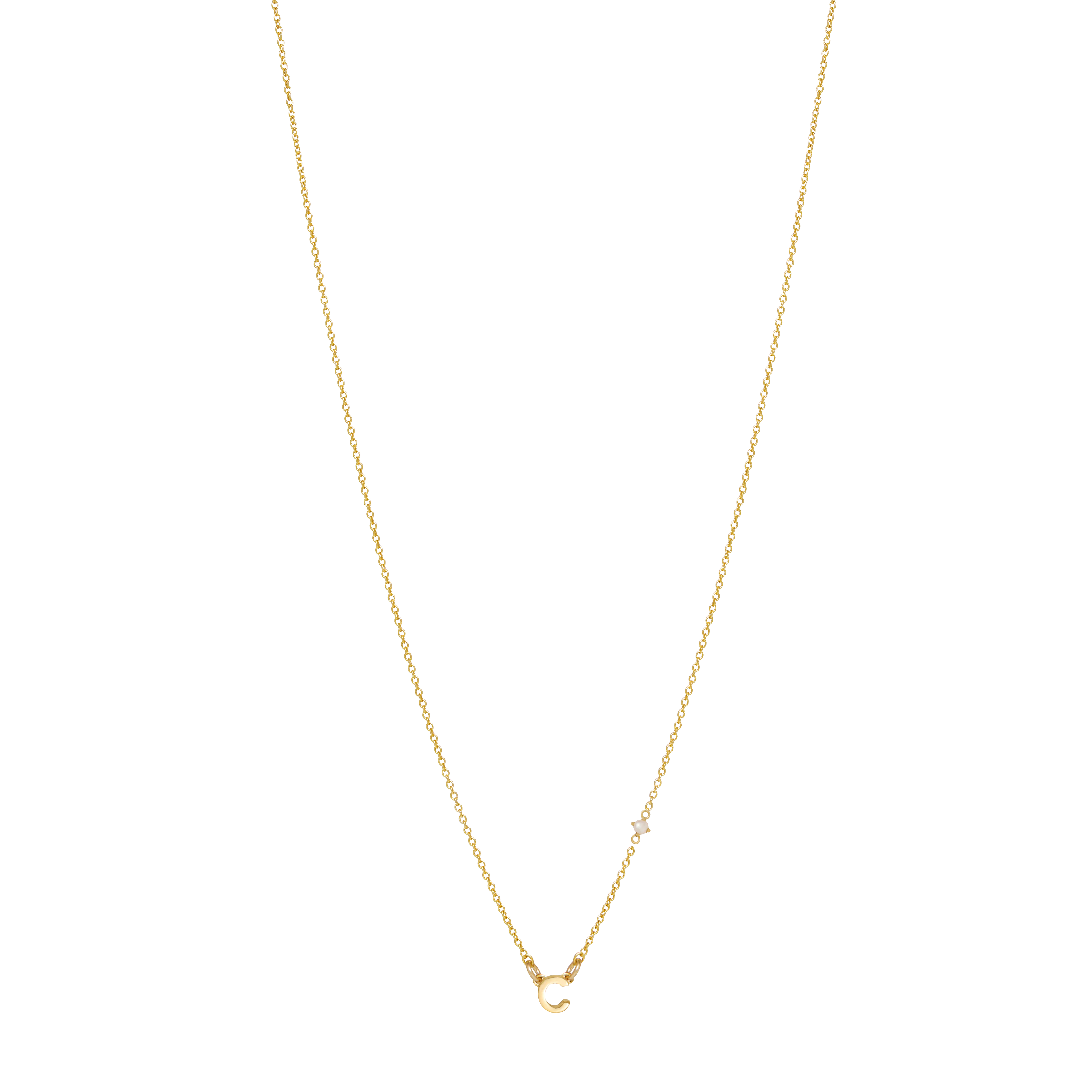 Initial Necklace with Birthstone - Gold - Image 4