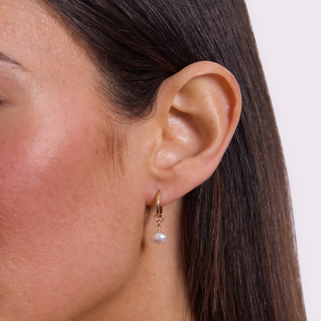 Lucia Mini Hoop Earrings - Gold - Image 2