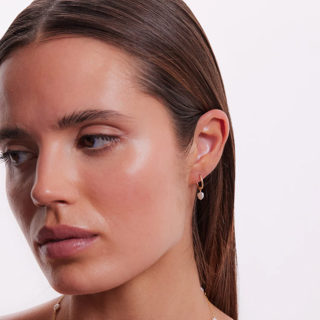 Lucia Mini Hoop Earrings - Gold - Image 3