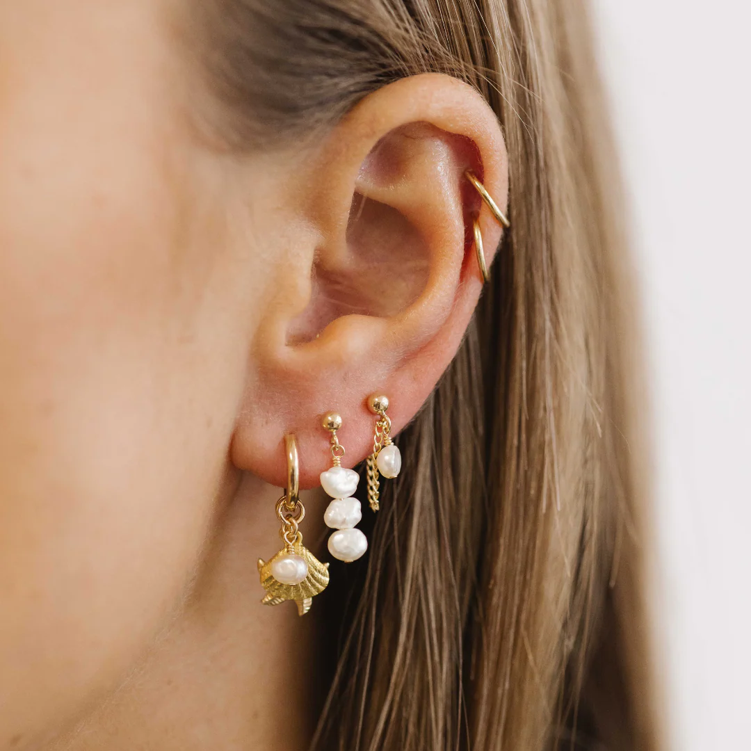 Milos Trio Earring Stack - Gold - Image 2