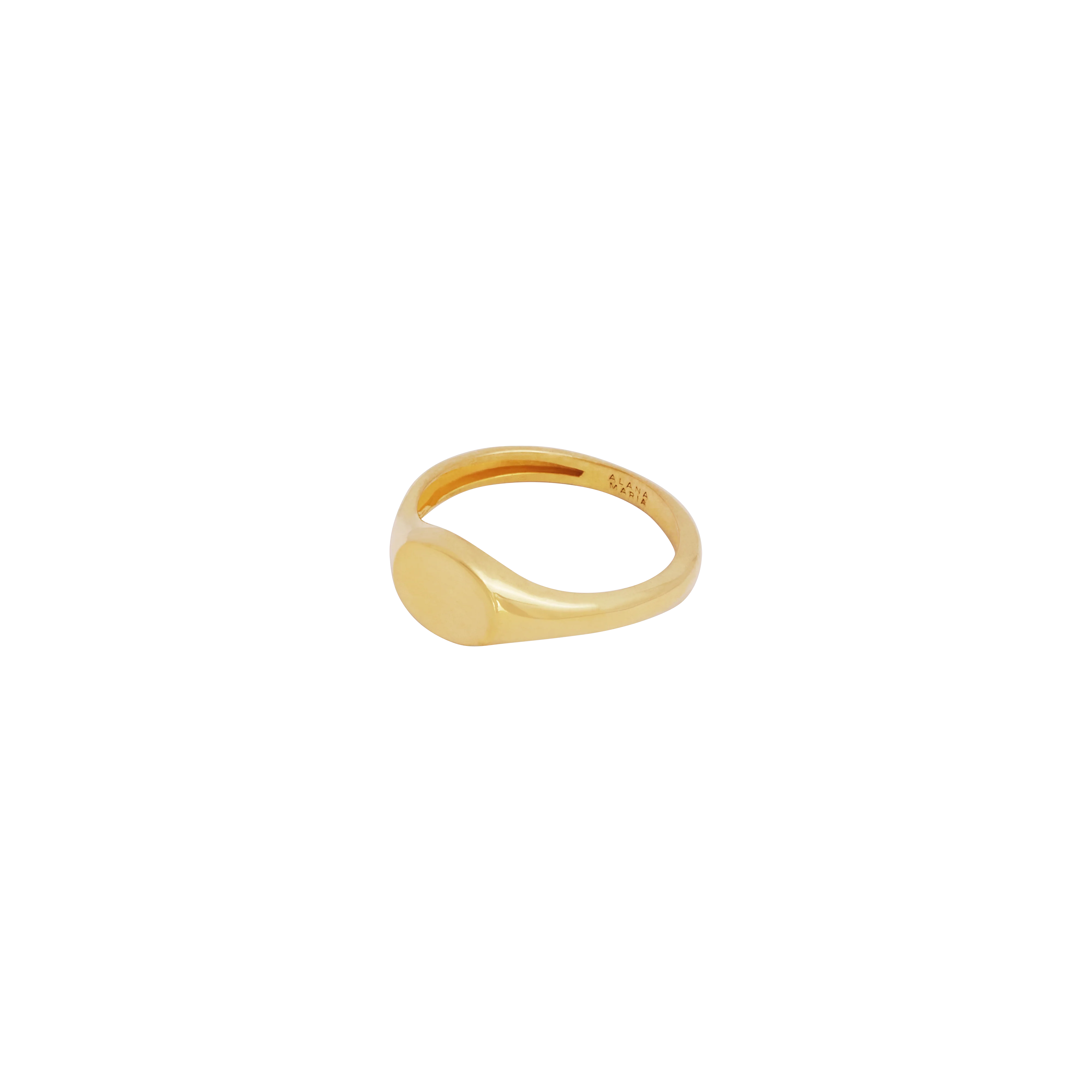 Petite Oval Signet Ring - Gold - Image 3