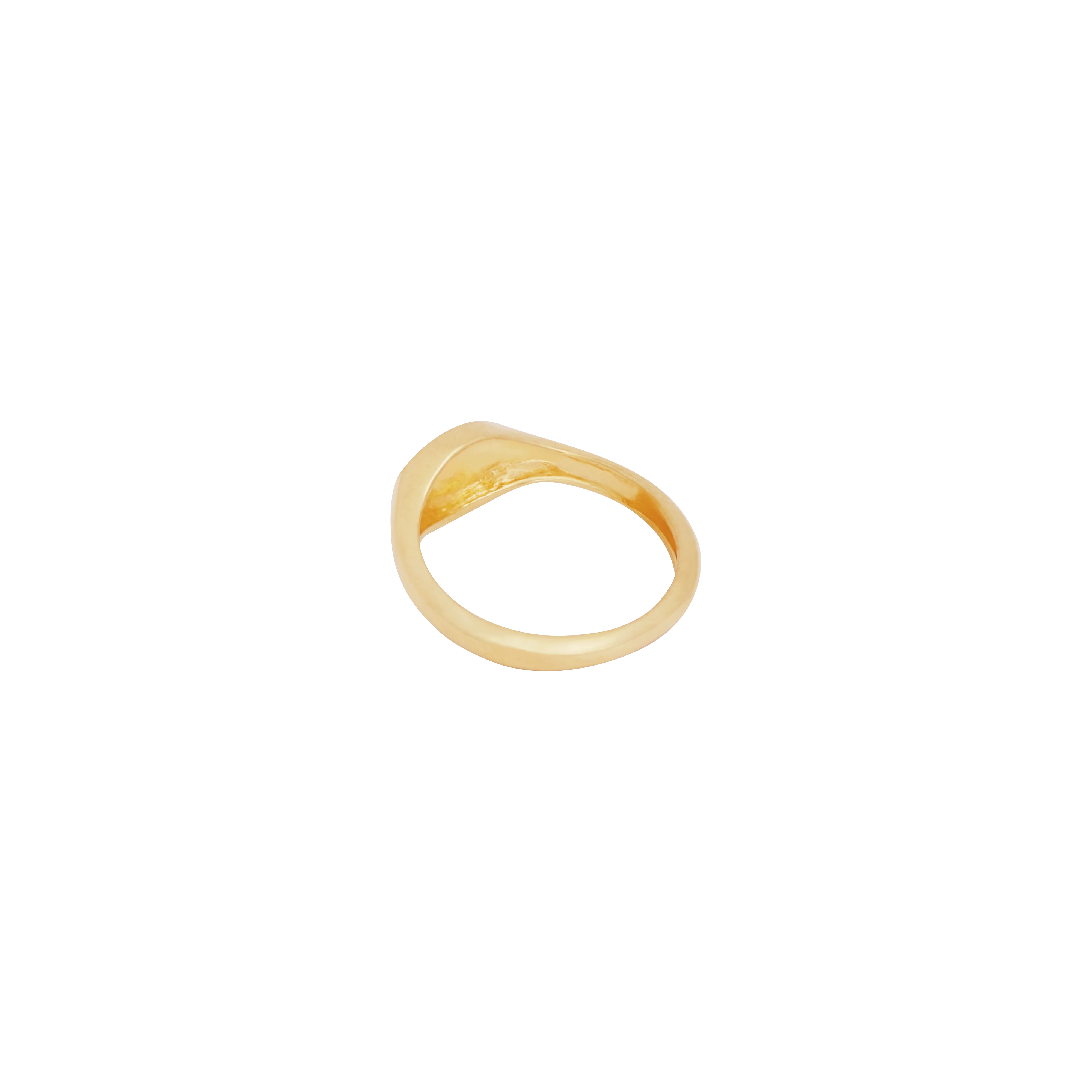 Petite Oval Signet Ring - Gold - Image 4