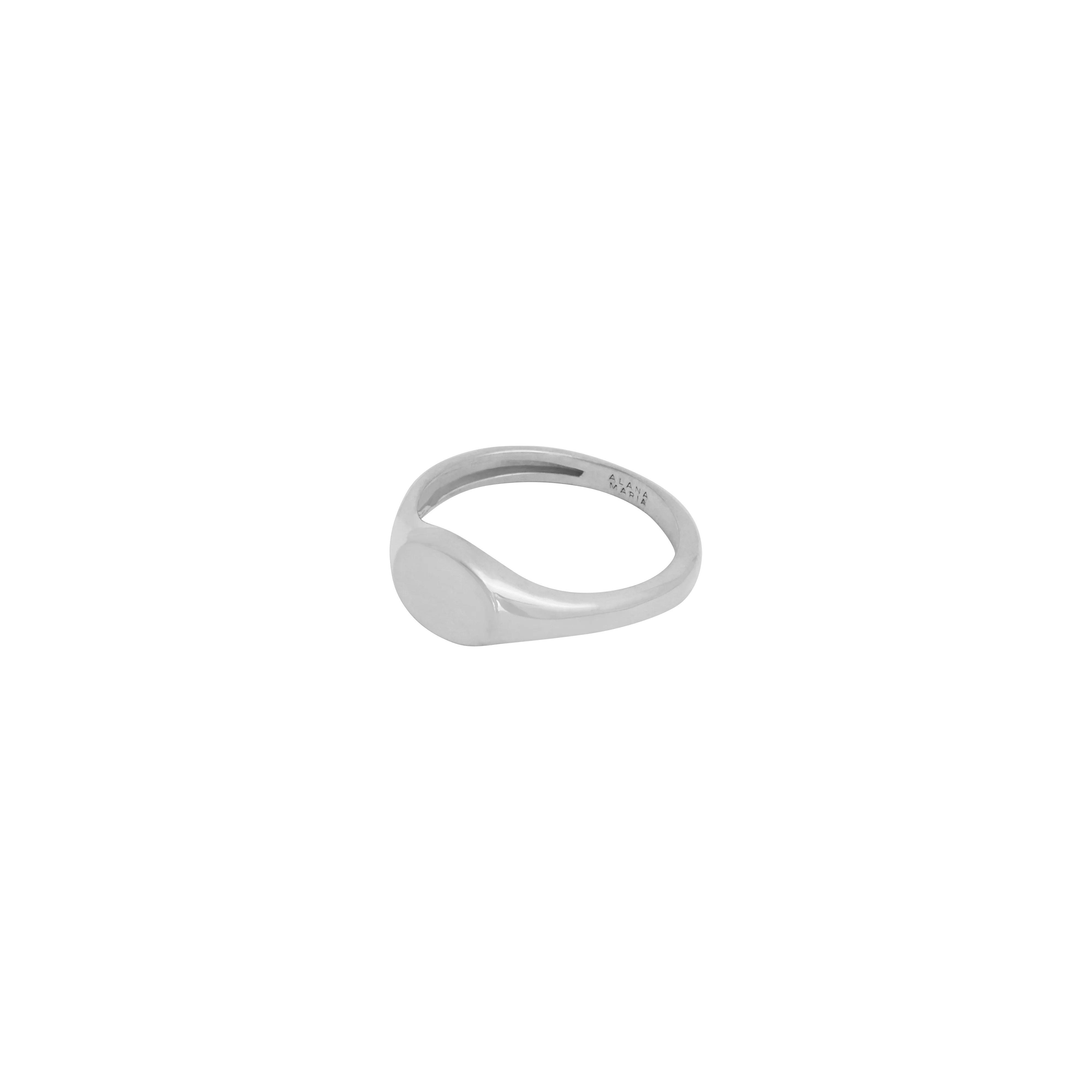 Petite Oval Signet Ring - Silver - Image 3