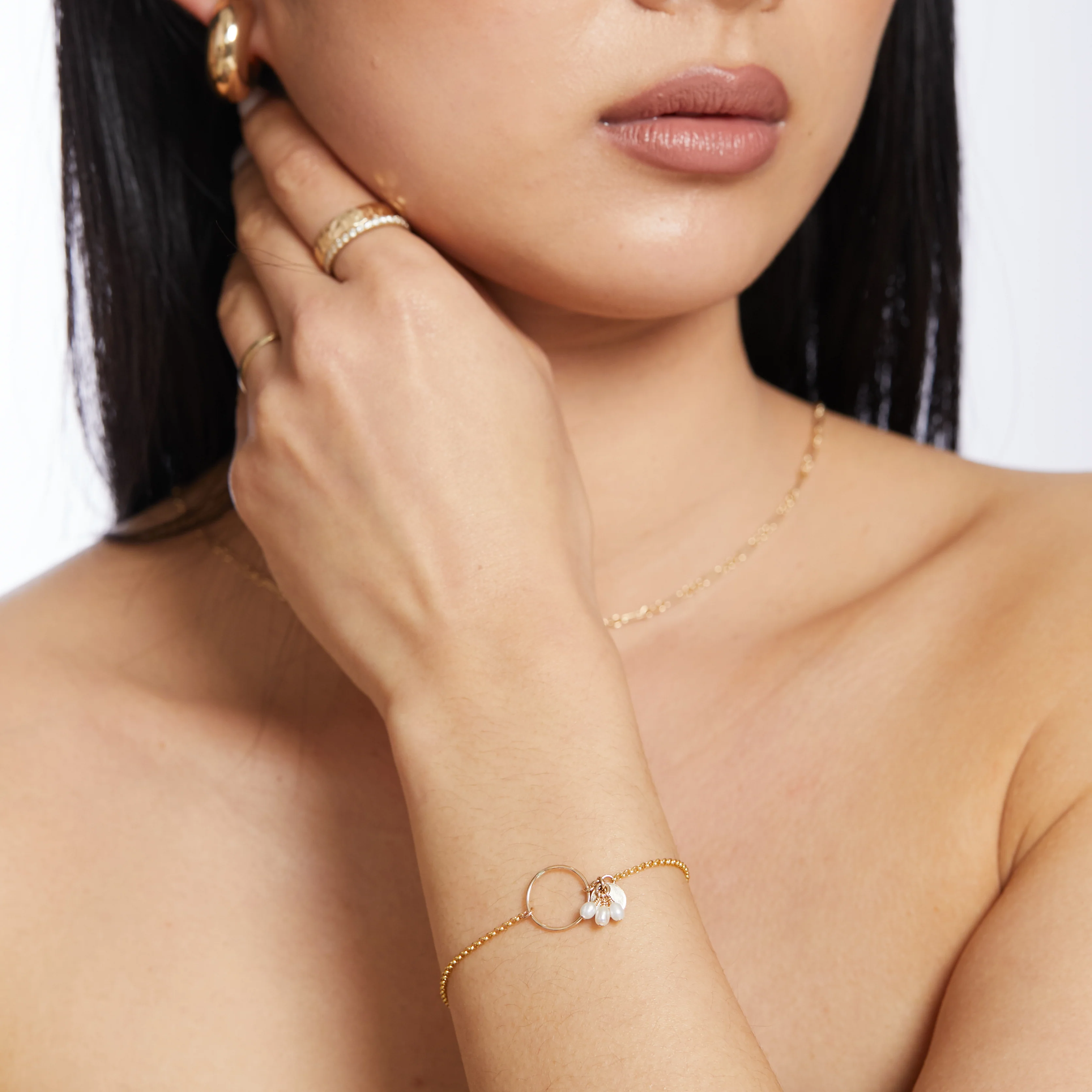 Pipa Freshwater Pearl Bracelet - Gold - Image 3