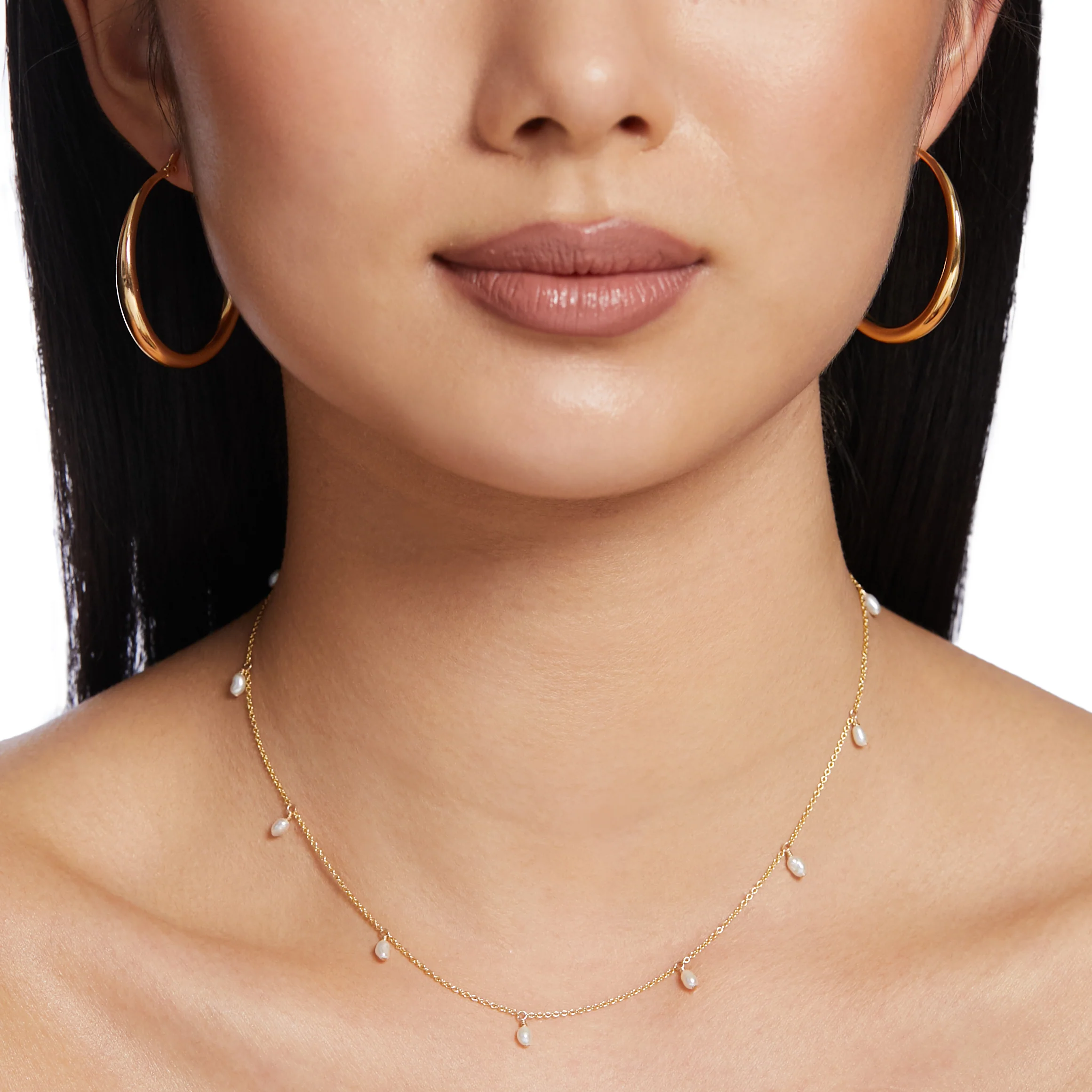 Prim Freshwater Pearl Necklace - Gold - Image 5