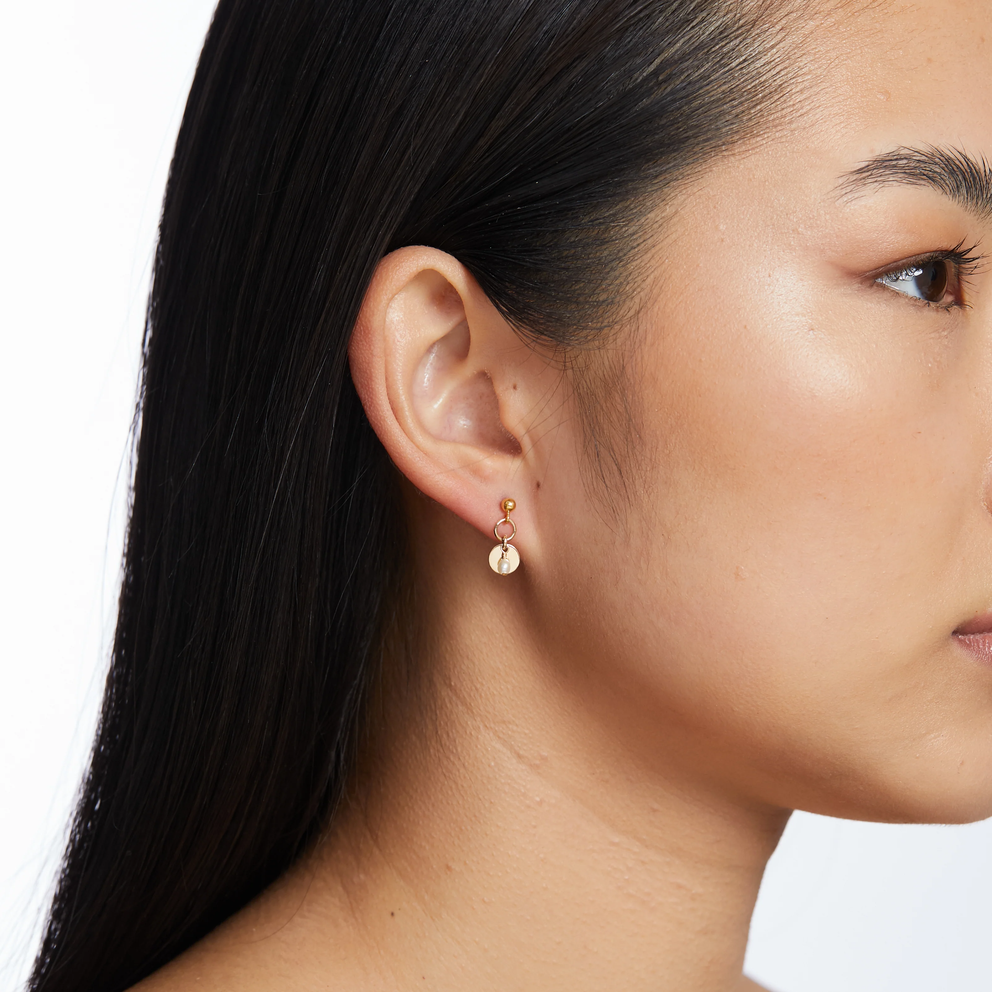 Sia Freshwater Pearl Earrings - Gold - Image 3