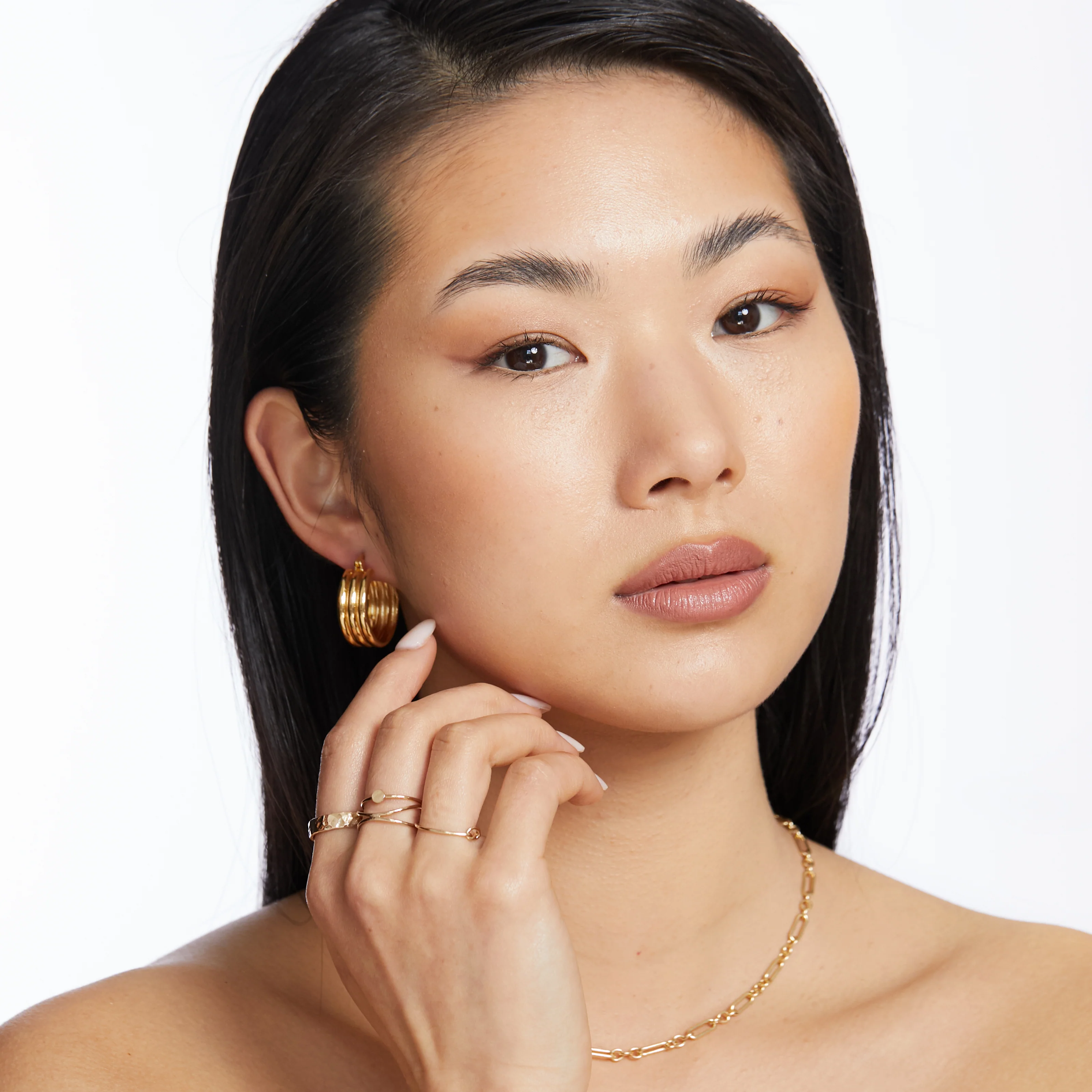 Tessa Hoop Earrings - Gold - Image 5