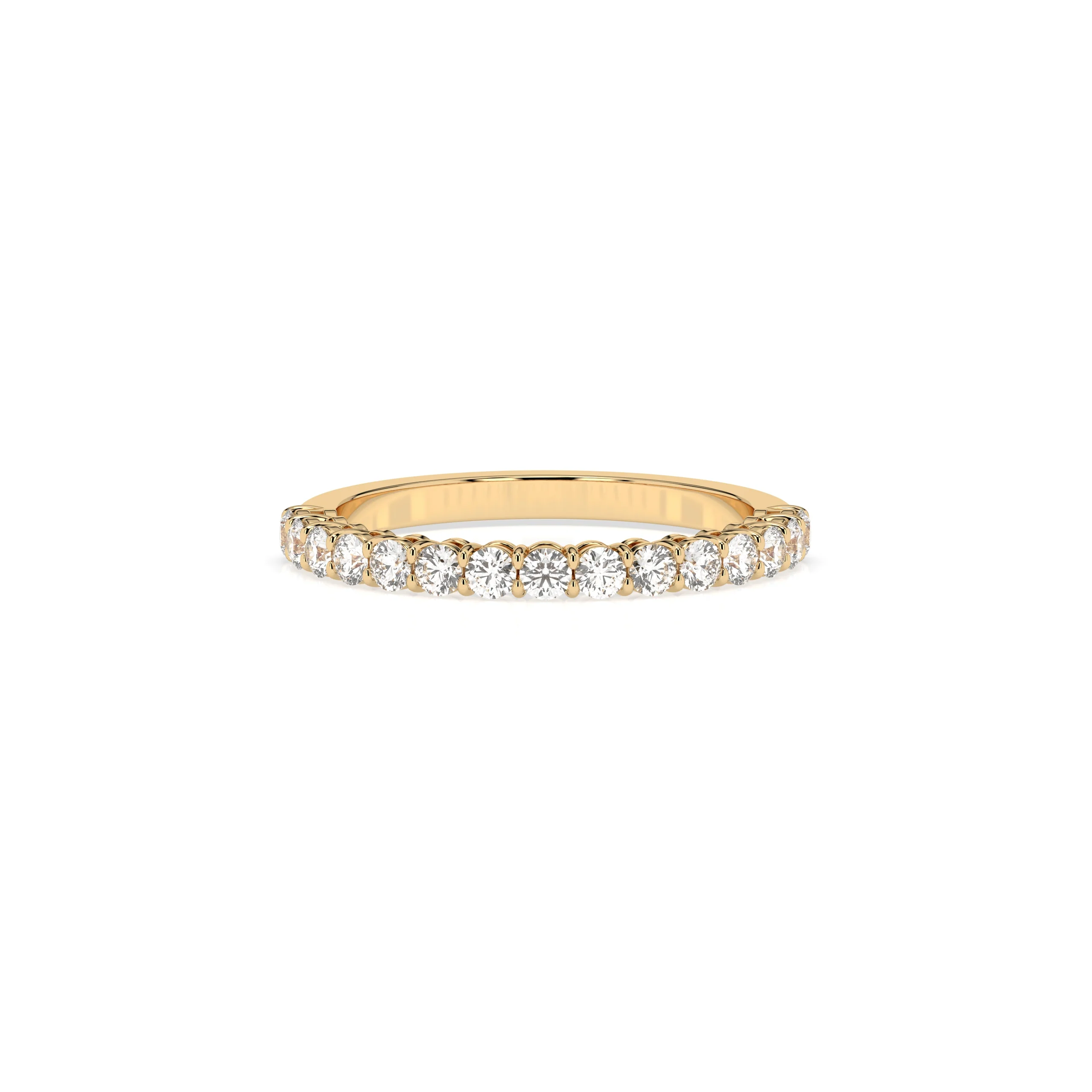 Teya 1/2 Pave Ring - Yellow Gold - Image 10