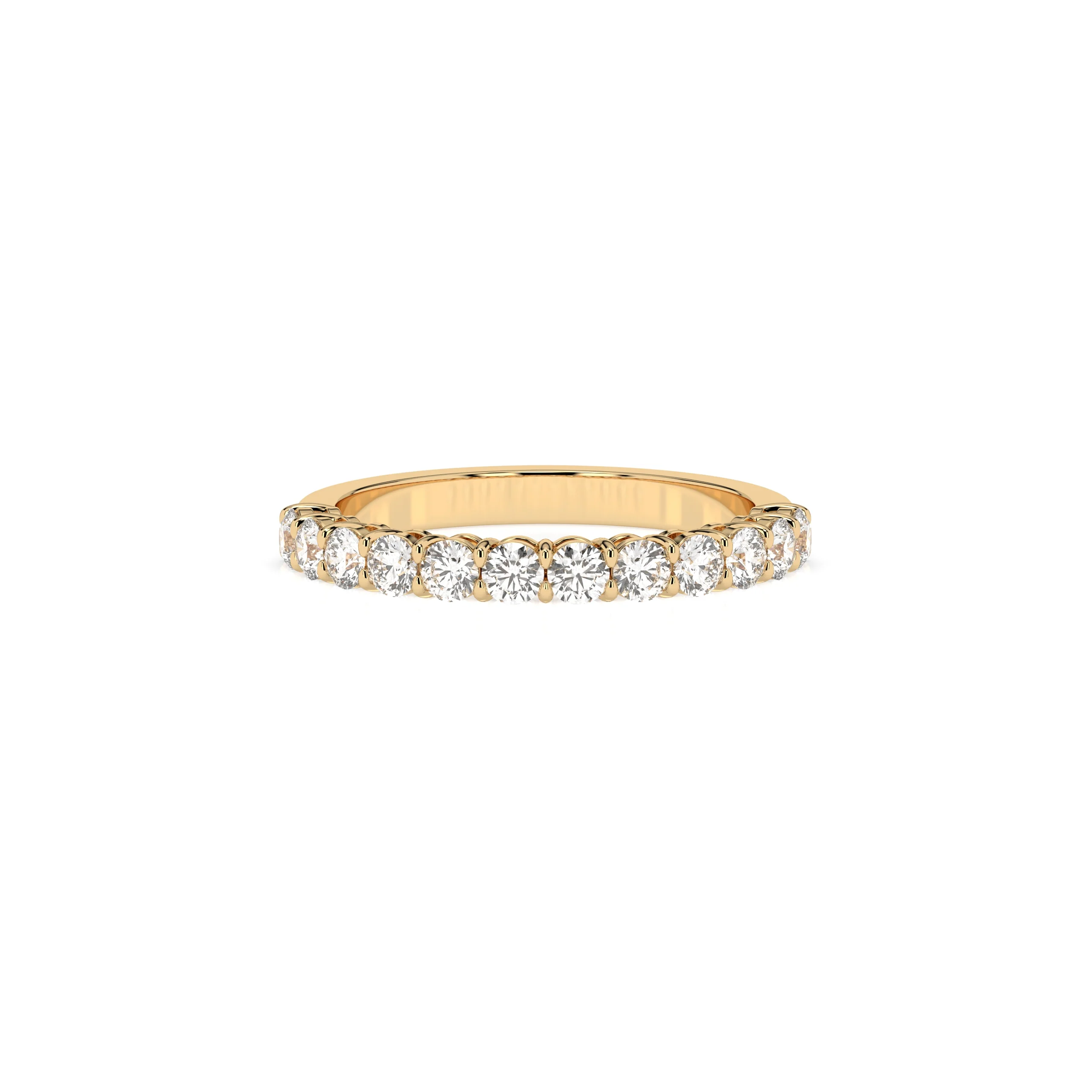 Teya 1/2 Pave Ring - Yellow Gold - Image 11