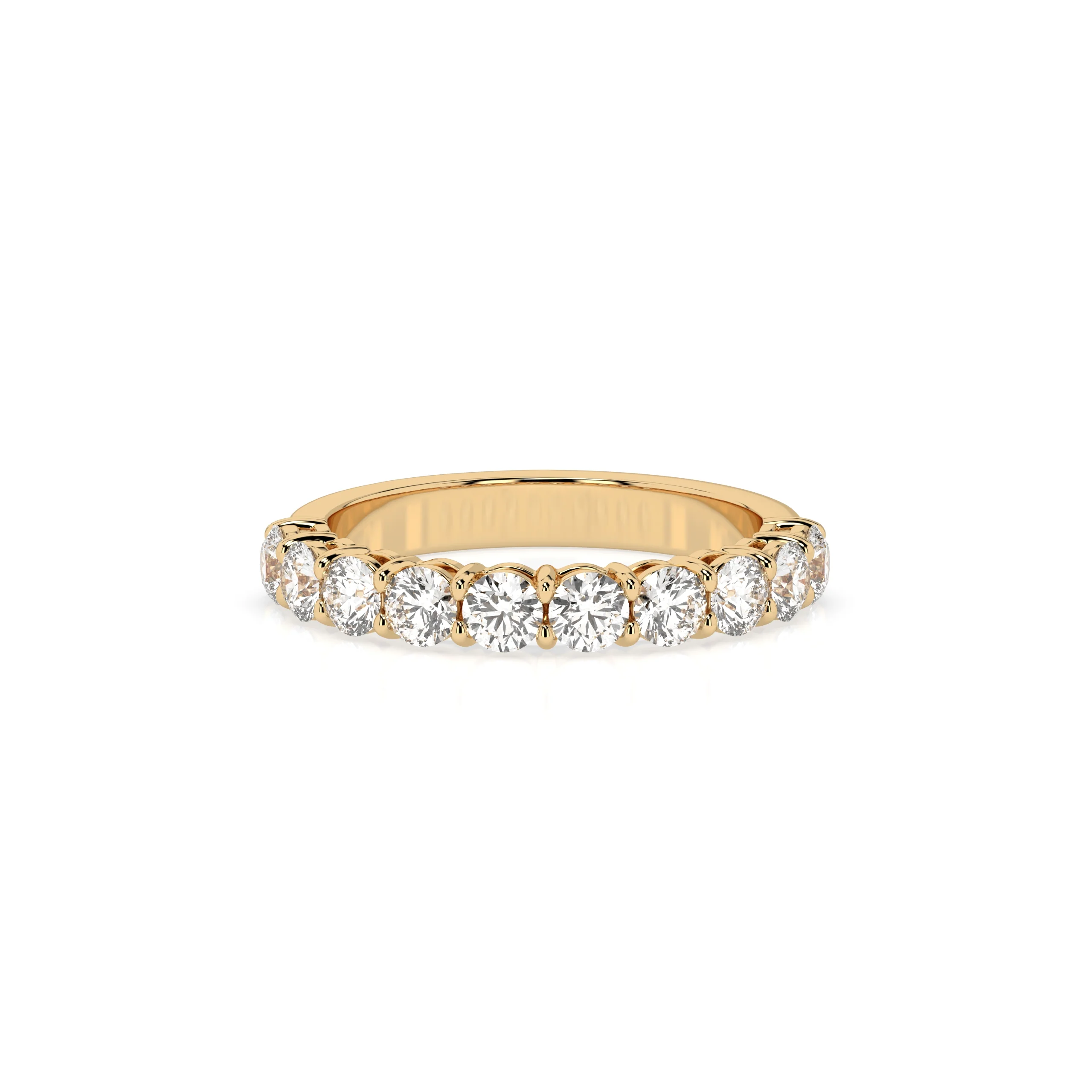 Teya 1/2 Pave Ring - Yellow Gold - Image 12
