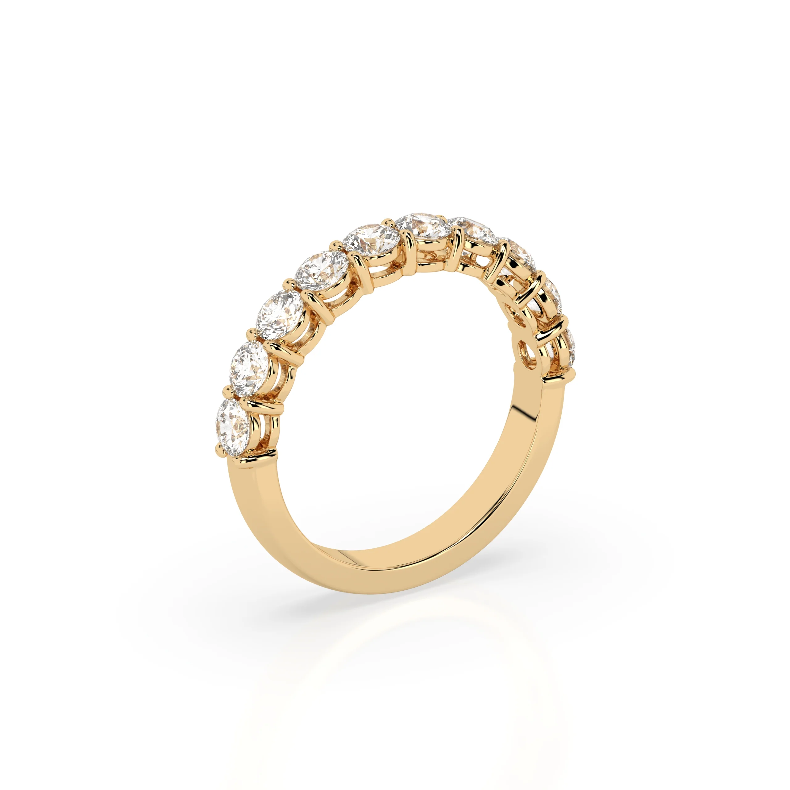 Teya 1/2 Pave Ring - Yellow Gold - Image 2