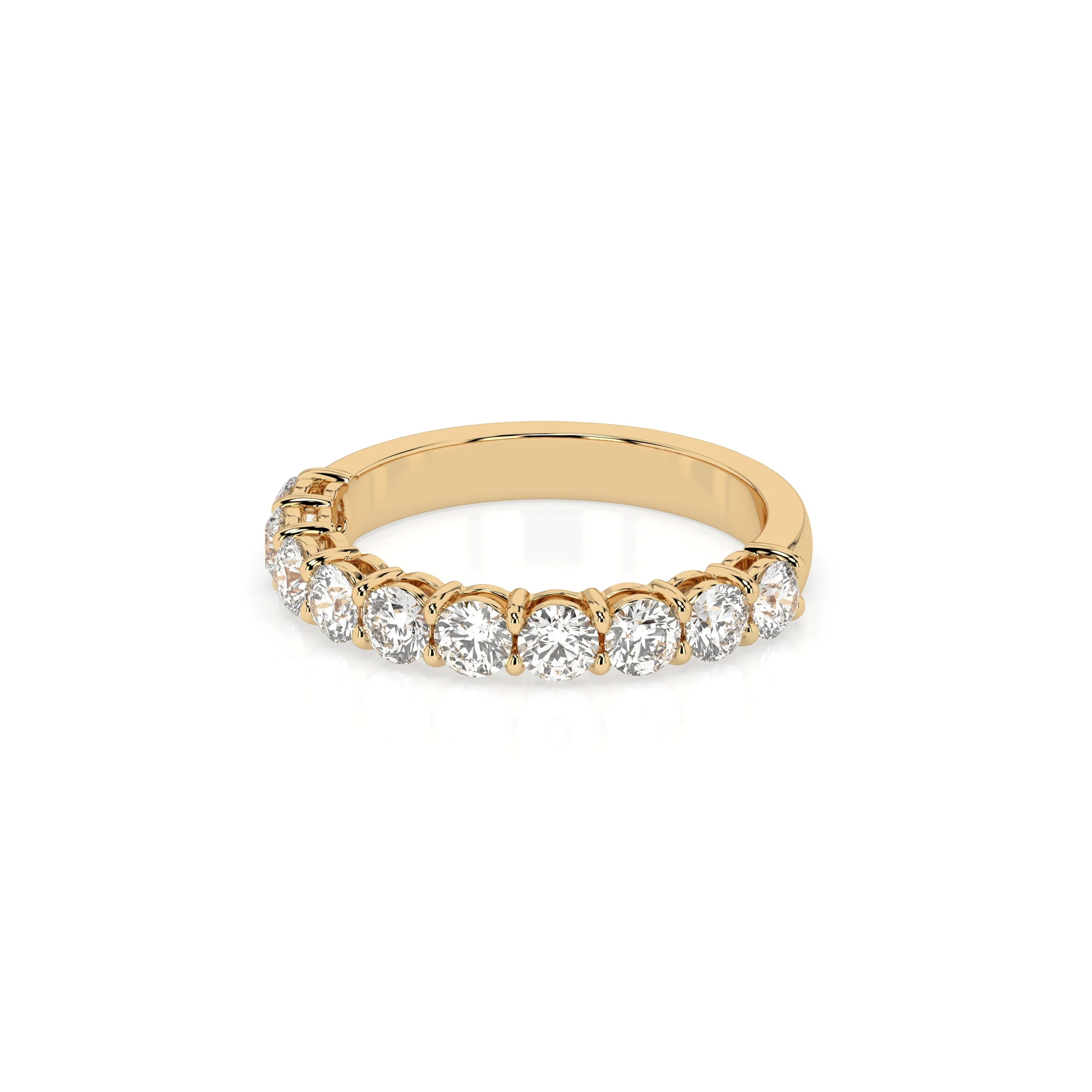 Teya 1/2 Pave Ring - Yellow Gold - Image 3
