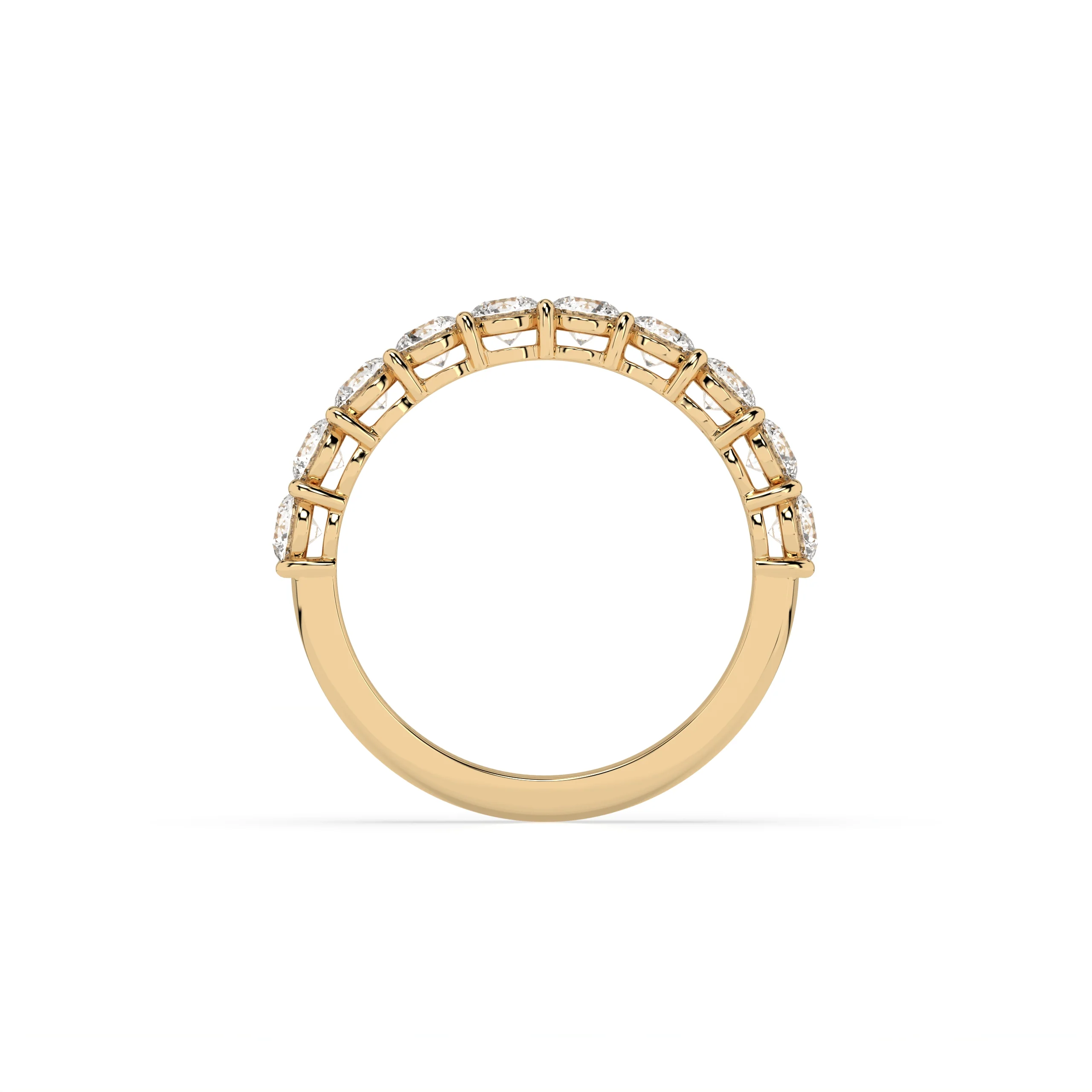 Teya 1/2 Pave Ring - Yellow Gold - Image 4