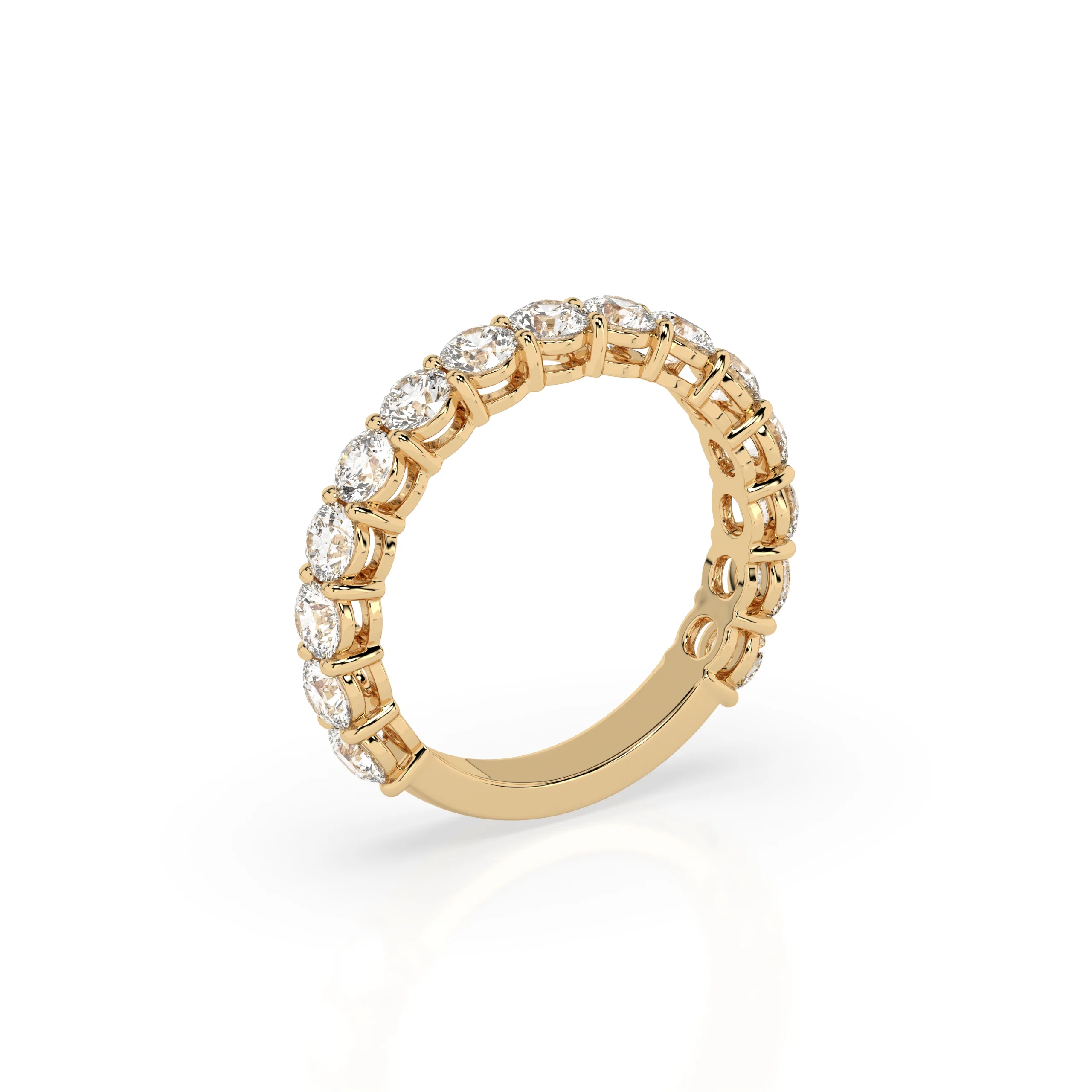 Teya 1/2 Pave Ring - Yellow Gold - Image 6