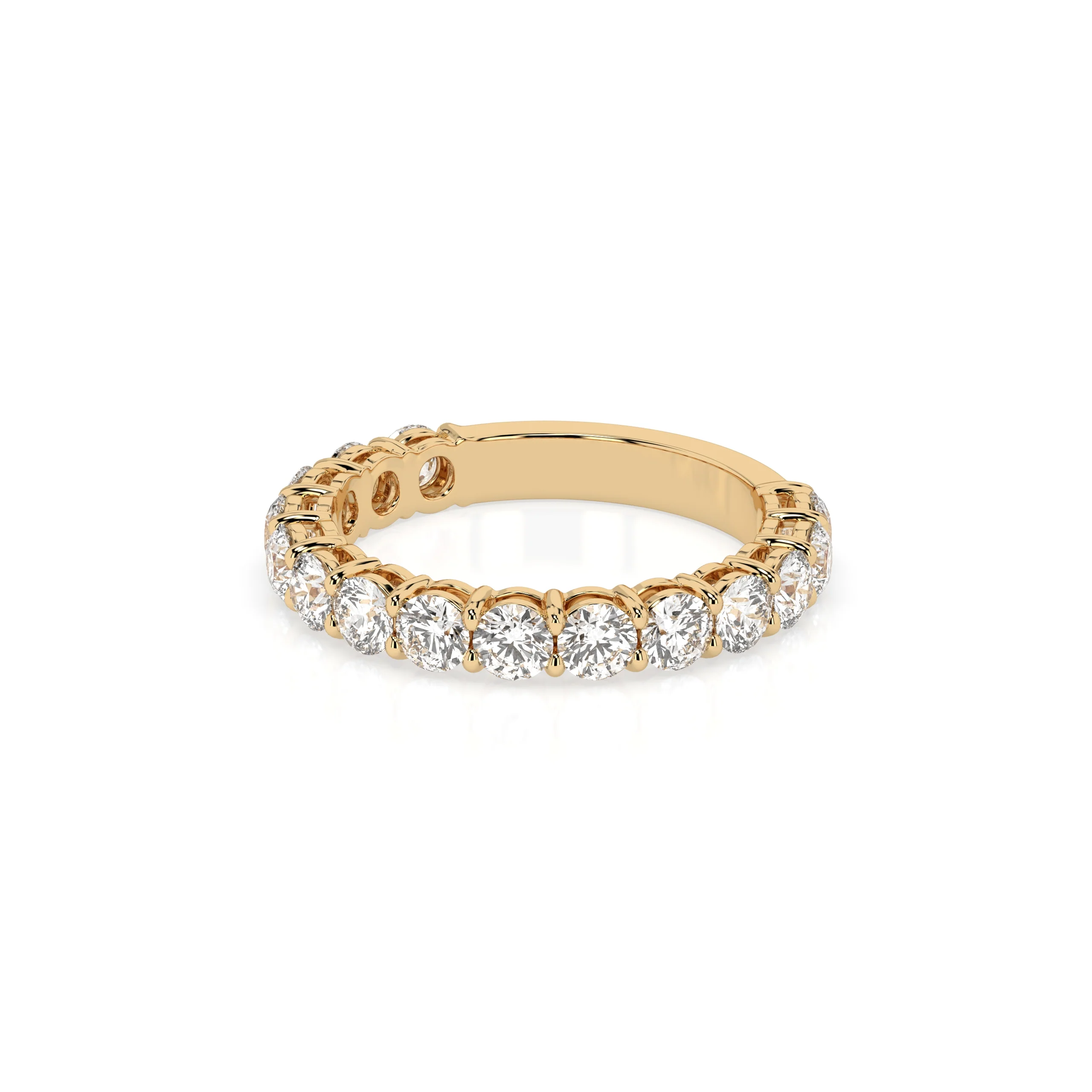 Teya 1/2 Pave Ring - Yellow Gold - Image 7