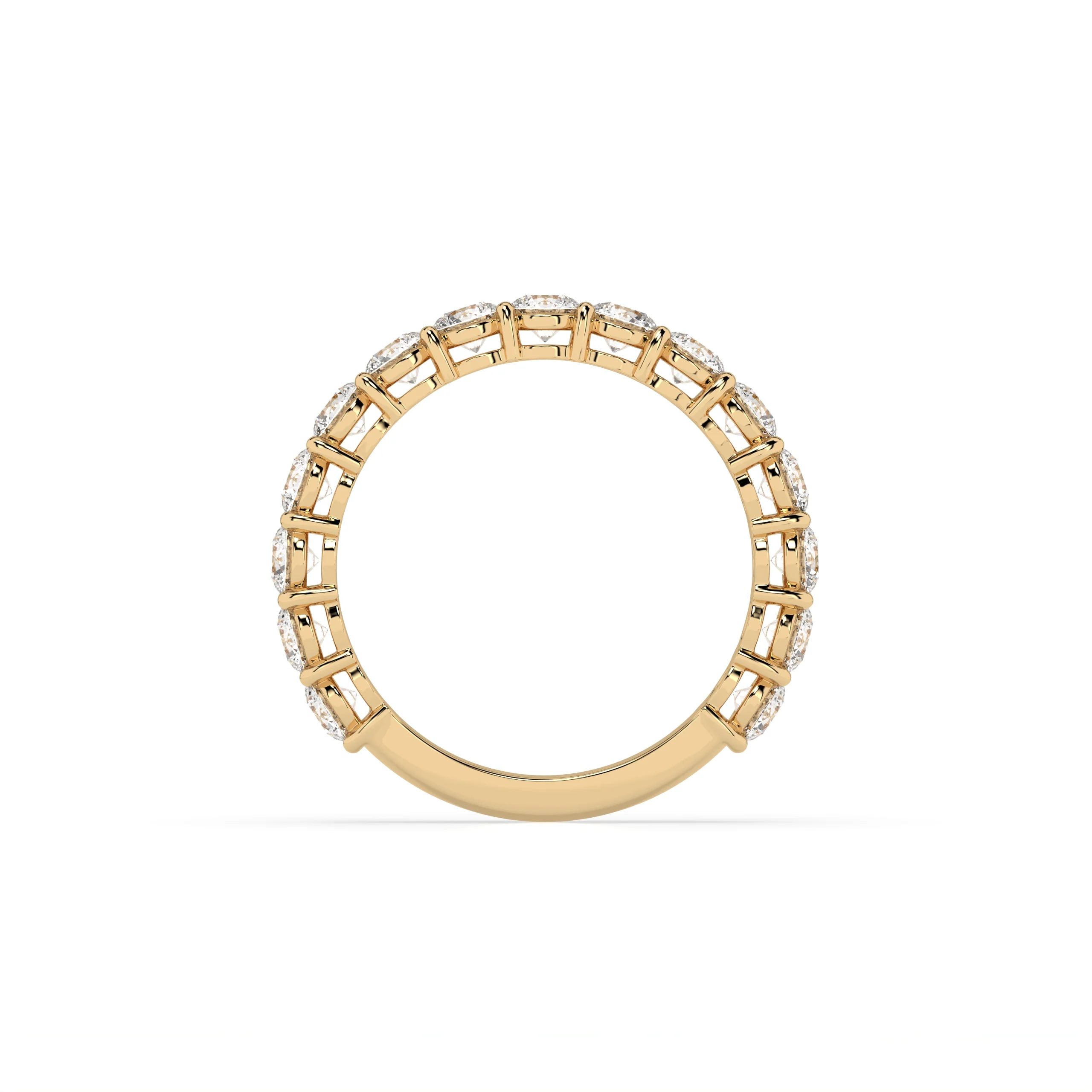 Teya 1/2 Pave Ring - Yellow Gold - Image 8