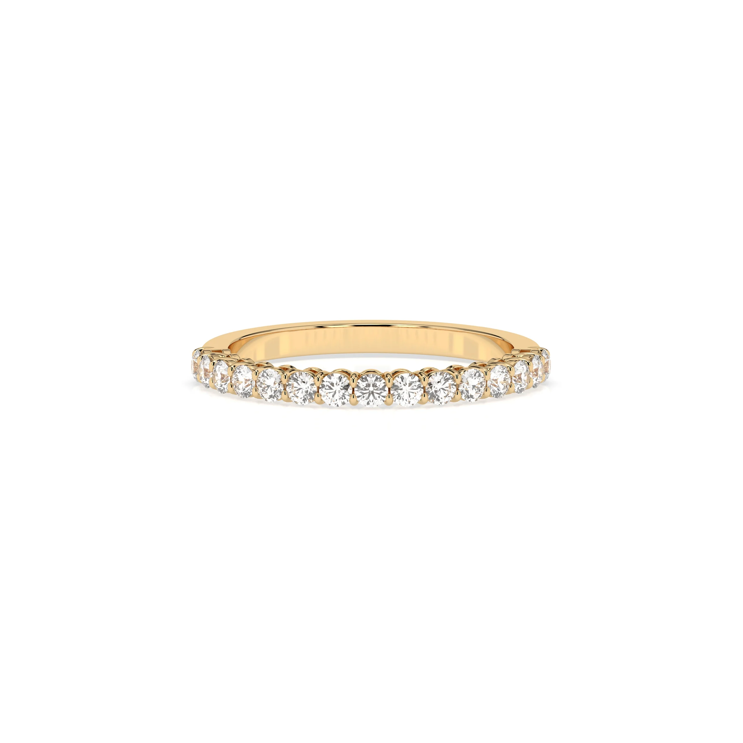 Teya 1/2 Pave Ring - Yellow Gold - Image 9