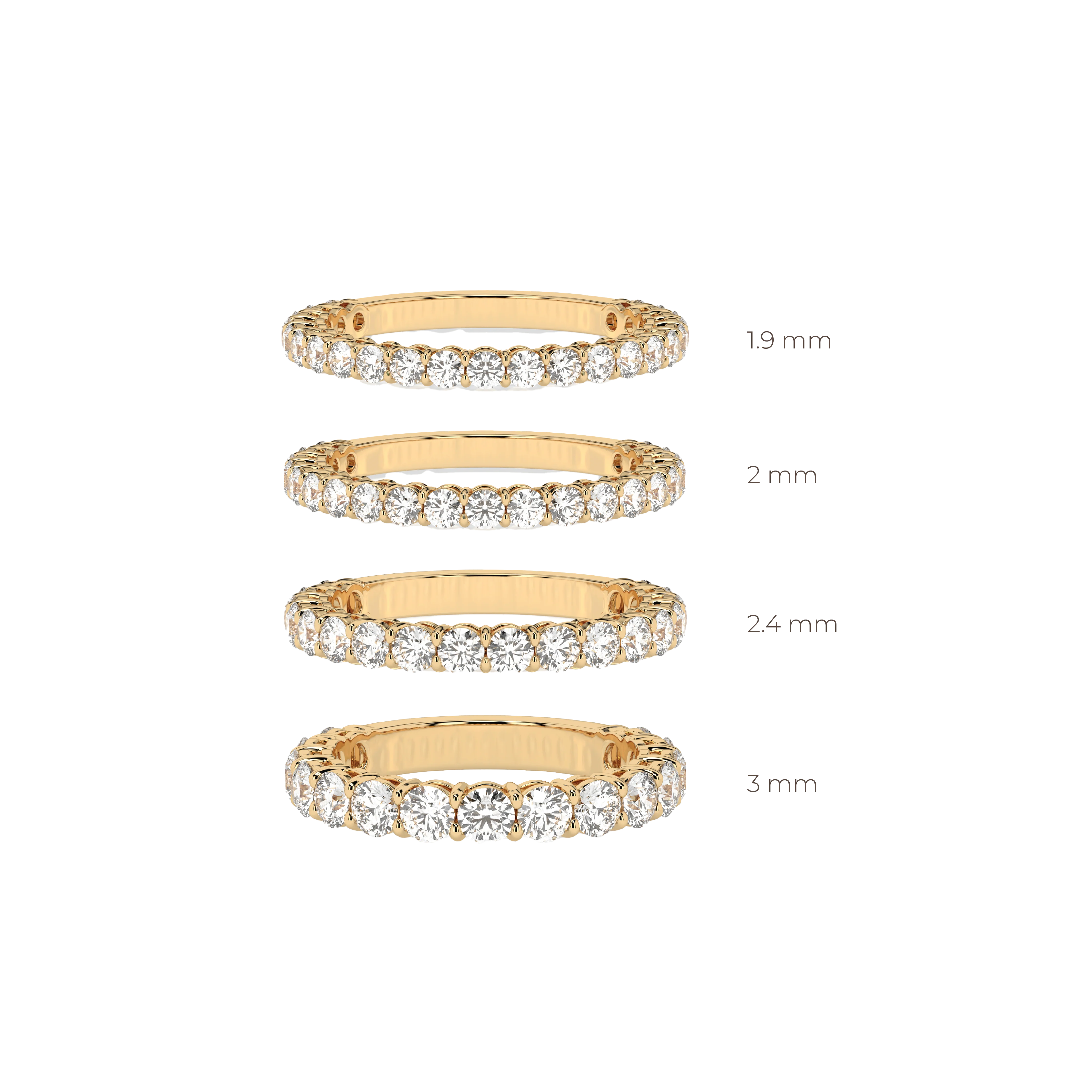 Teya 3/4 Pave Ring - Yellow Gold - Image 2