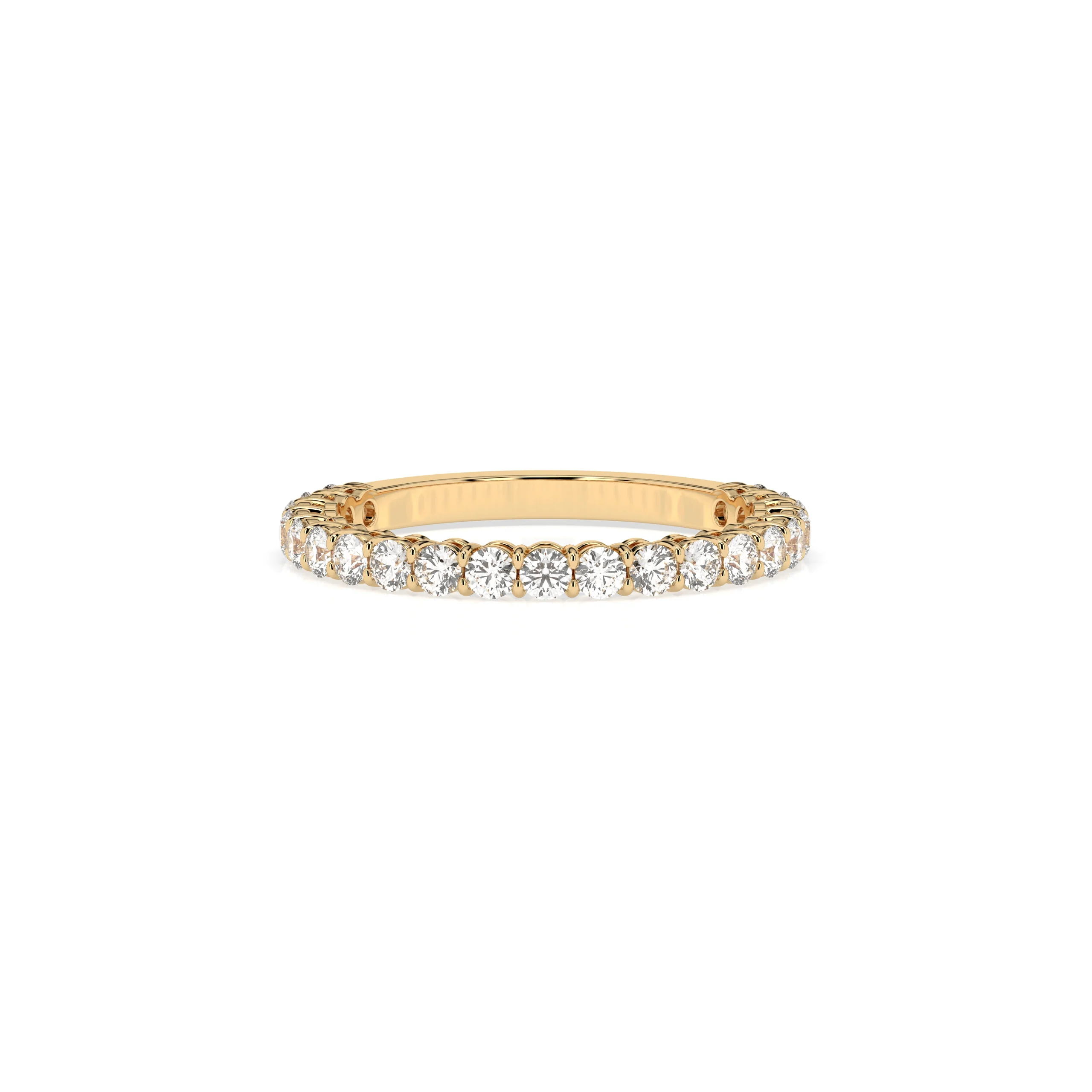 Teya 3/4 Pave Ring - Yellow Gold - Image 7