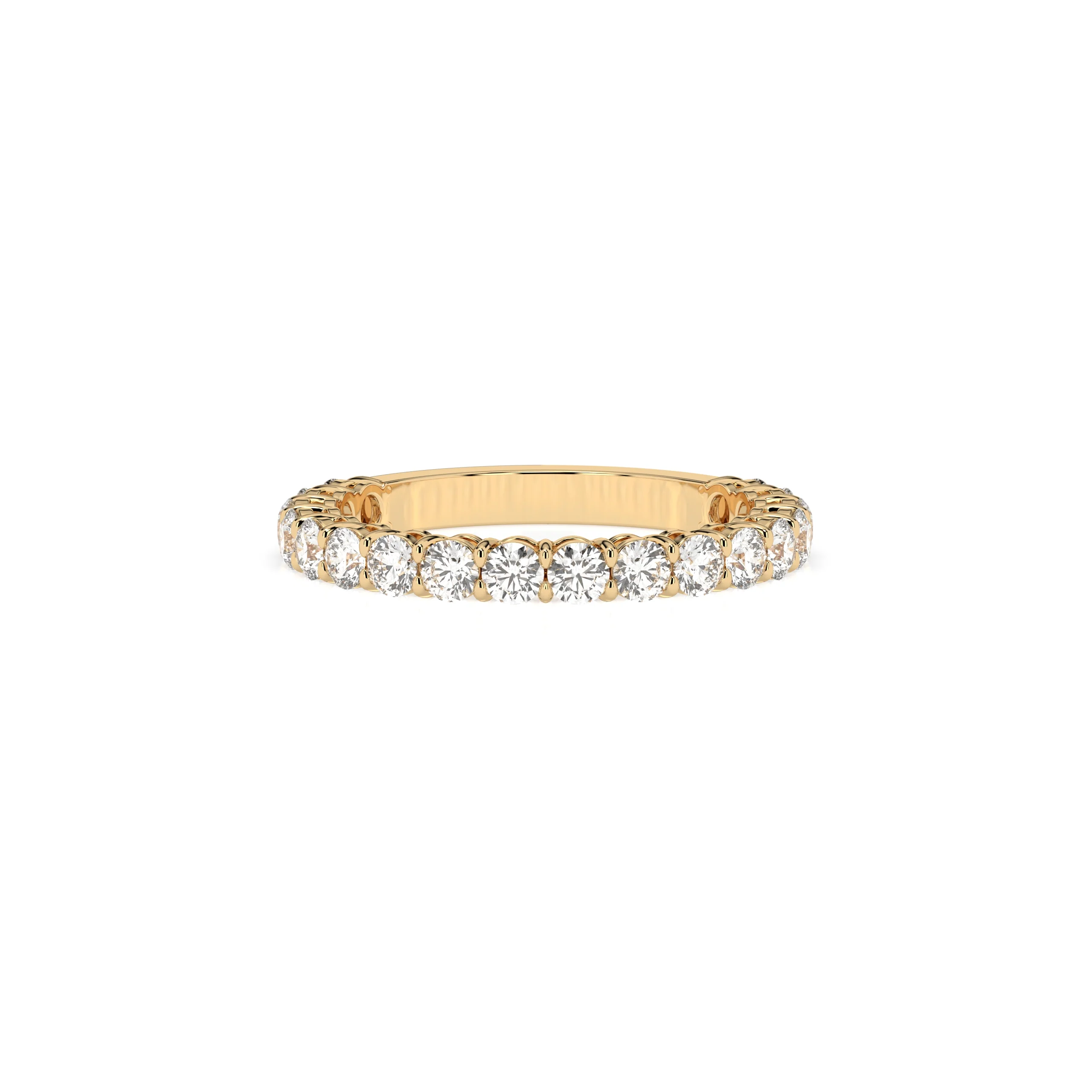 Teya 3/4 Pave Ring - Yellow Gold - Image 8